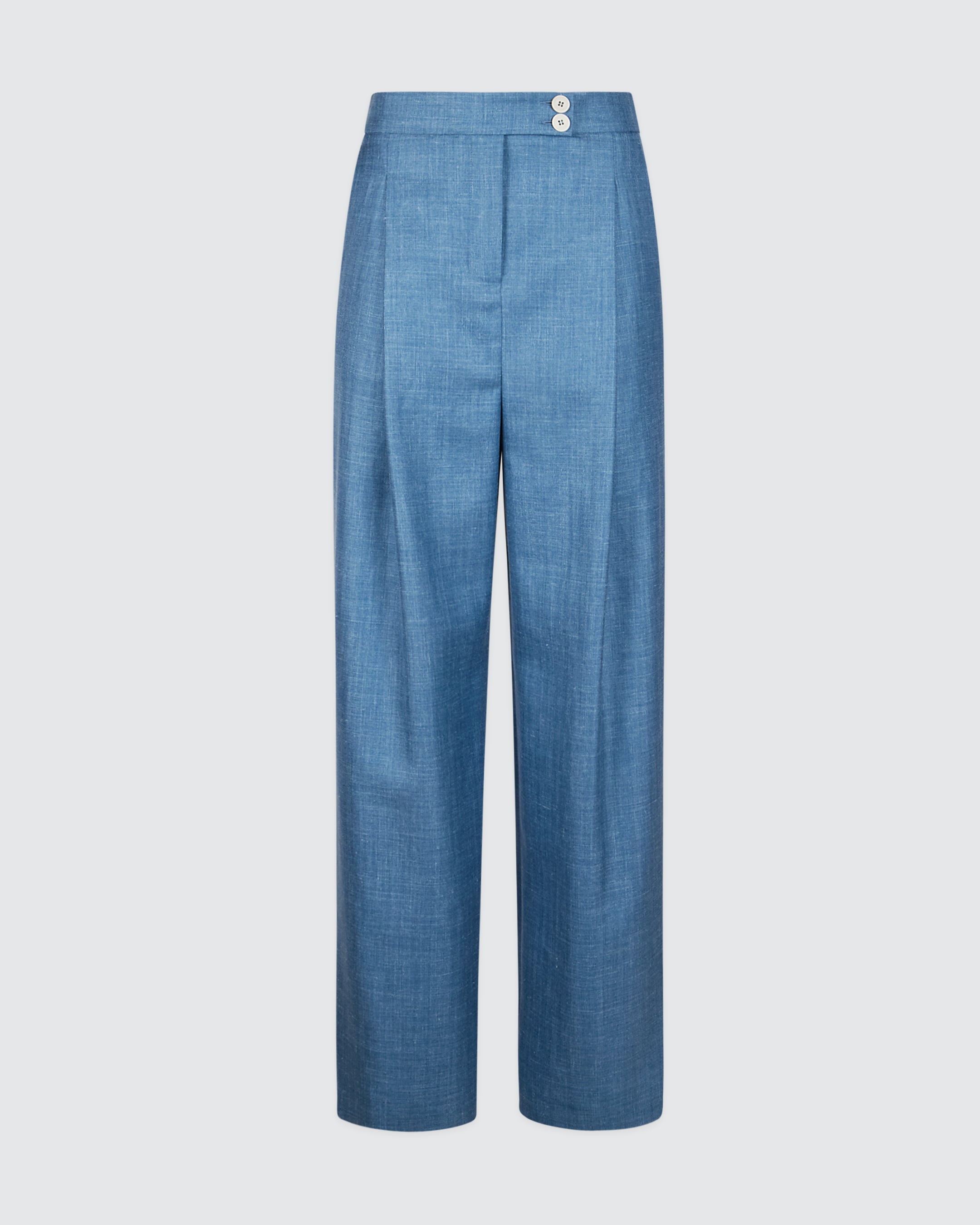 Women's Wool Silk Linen Micro Herringbone Trousers