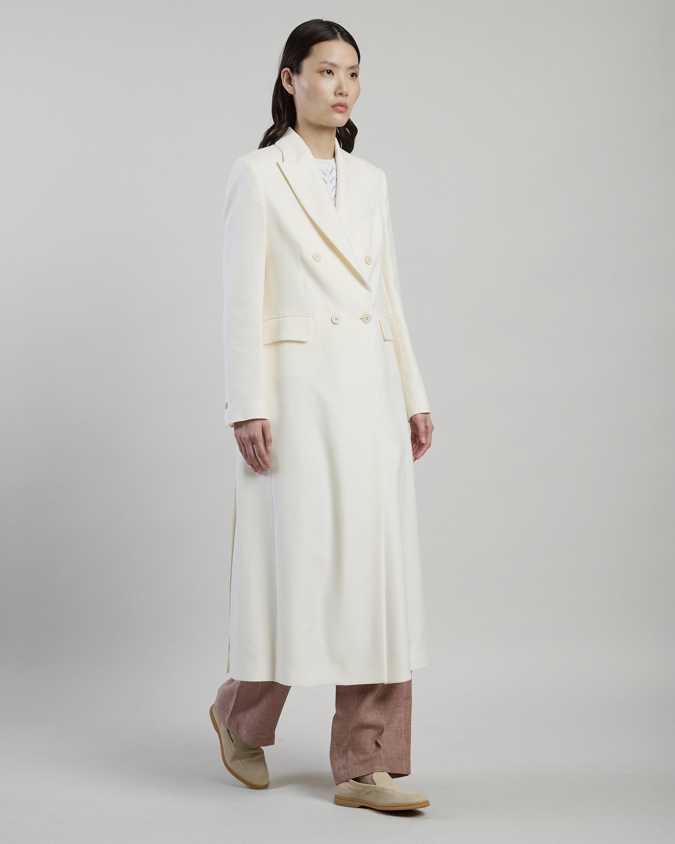 Women's Linen Wool Silk Duster Coat Ermenegildo Zegna