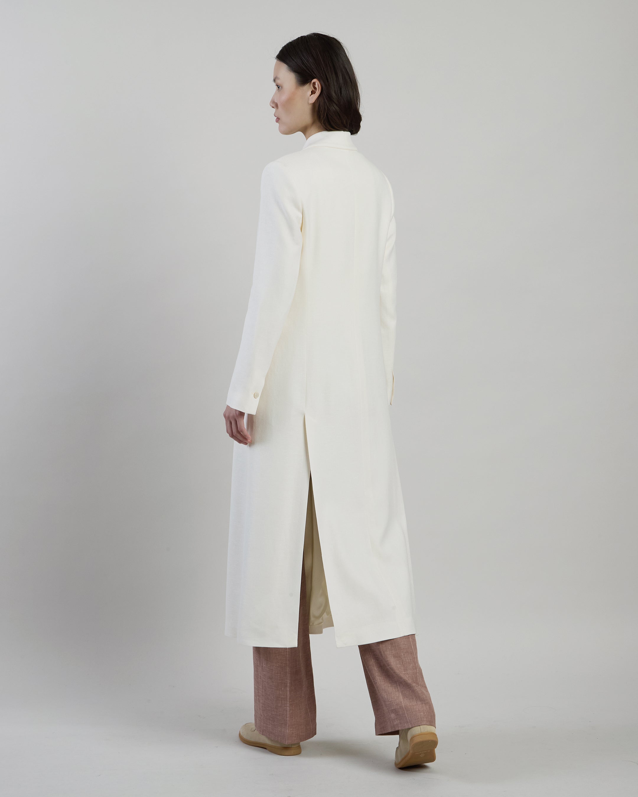 Women's Linen Wool Silk Duster Coat Ermenegildo Zegna