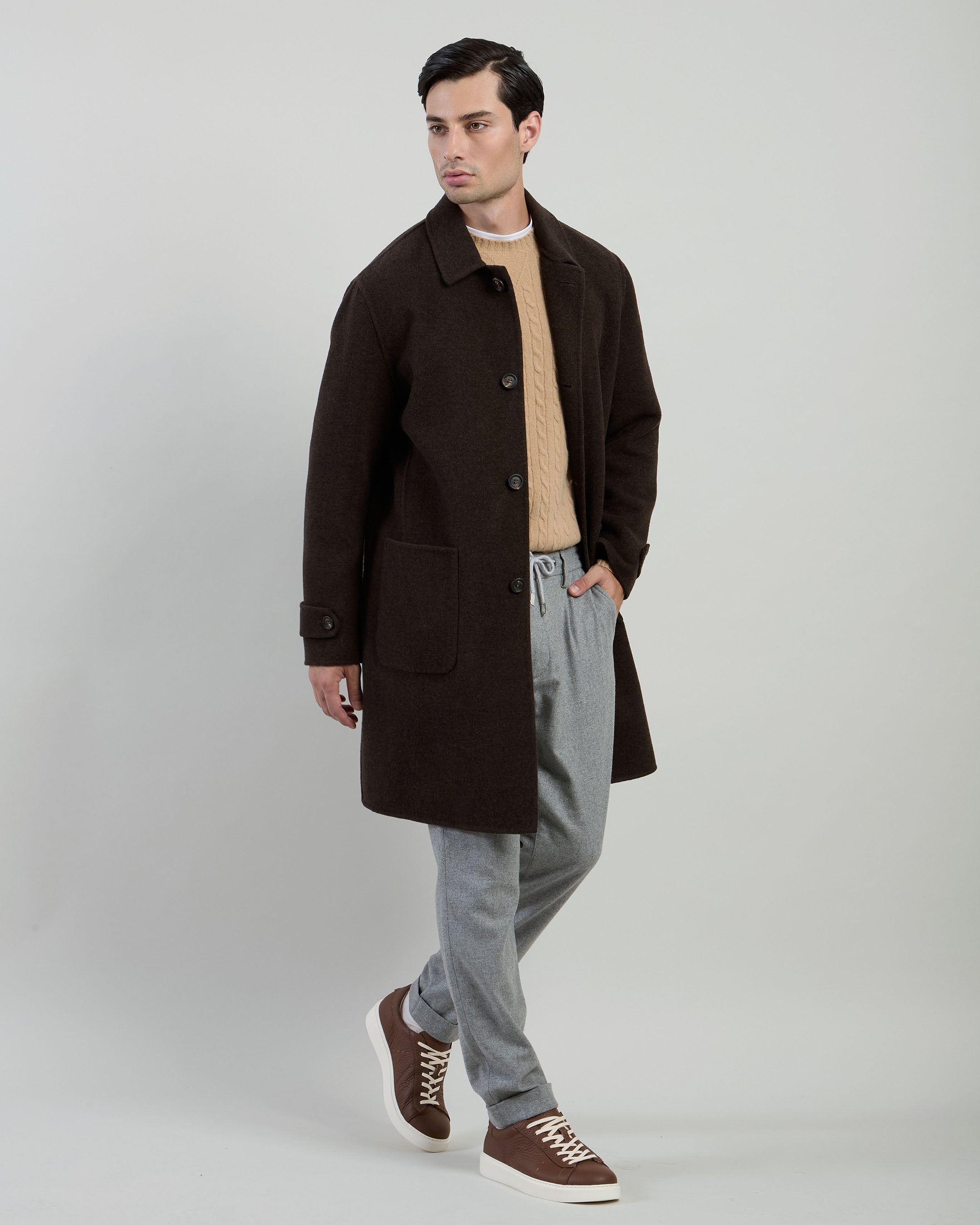 CAPPOTTO MONOPETTO REVERSIBILE LANA