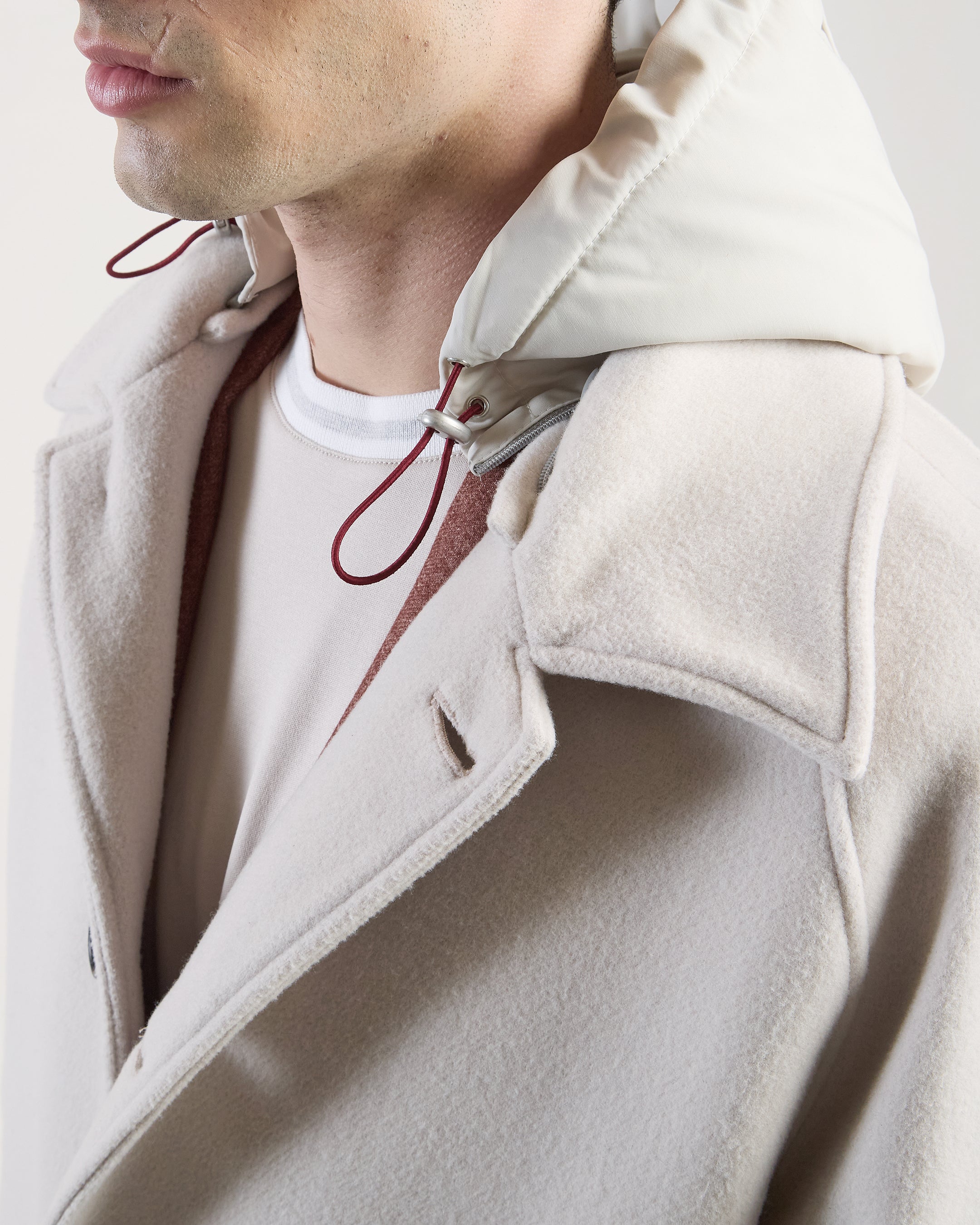 CAPPOTTO MONOPETTO LANA CASHMERE E TESSUTO TECNICO