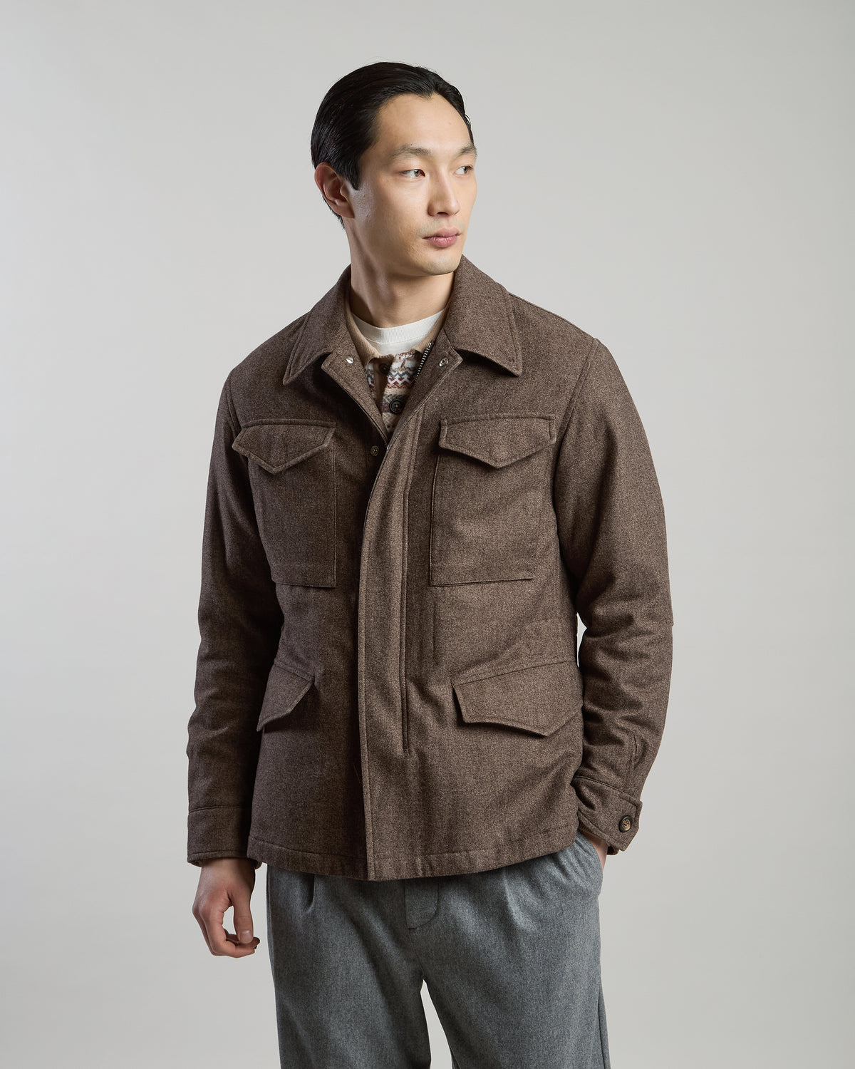 GIACCA SAHARIANA LANA COTONE CASHMERE