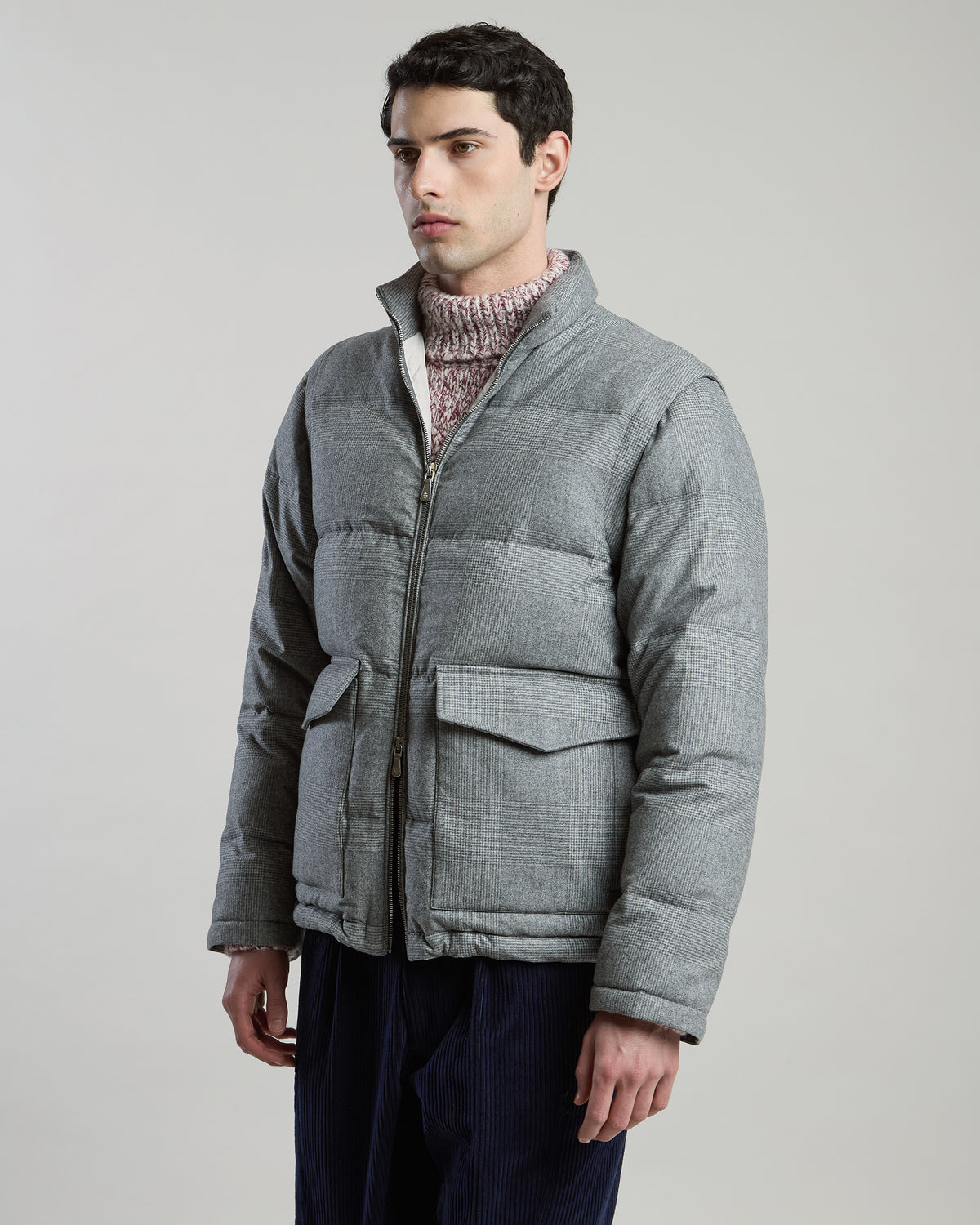 PIUMINO IN TESSUTO LANA SETA CASHMERE