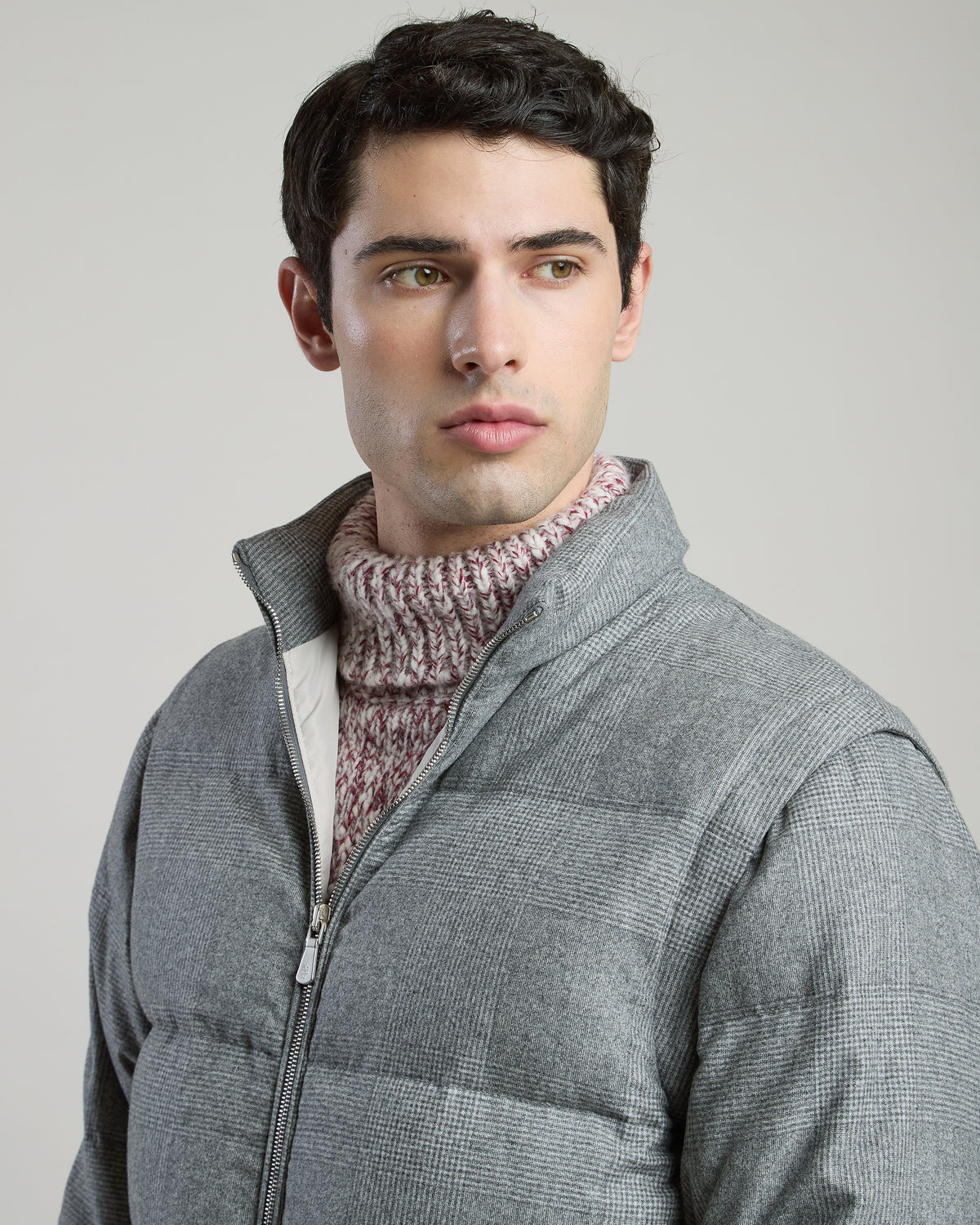 PIUMINO IN TESSUTO LANA SETA CASHMERE