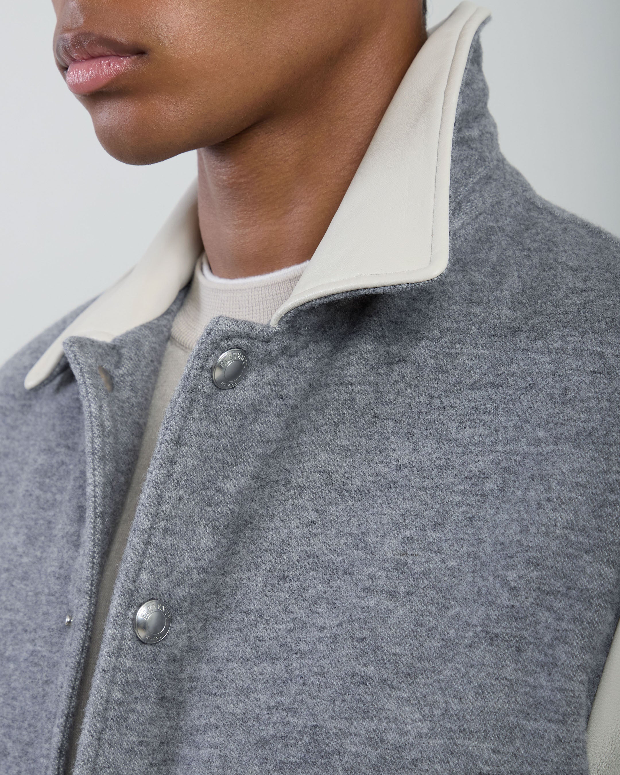 BOMBER BIMATERICO LANA COTONE CASHMERE E NAPPA