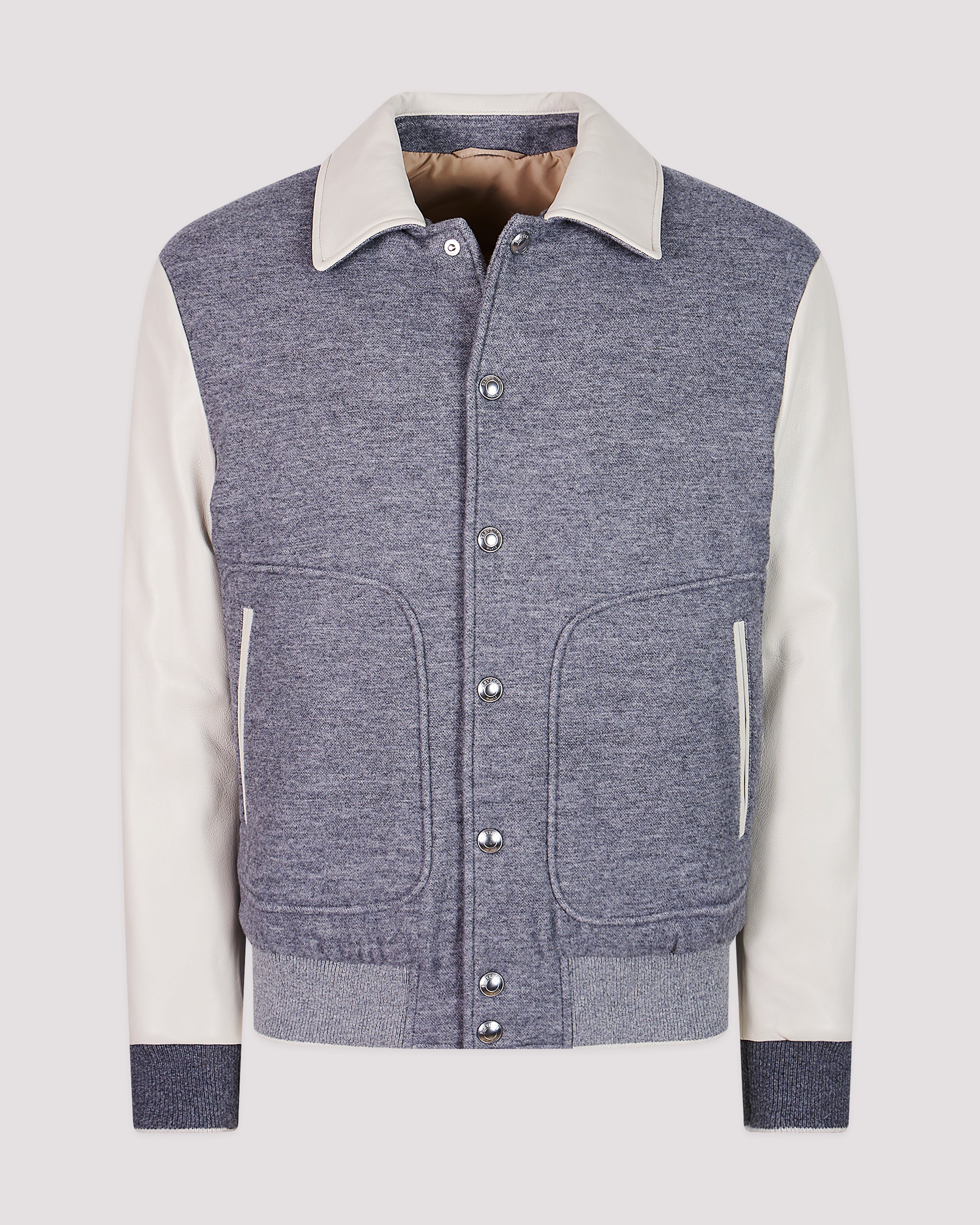 BOMBER BIMATERICO LANA COTONE CASHMERE E NAPPA