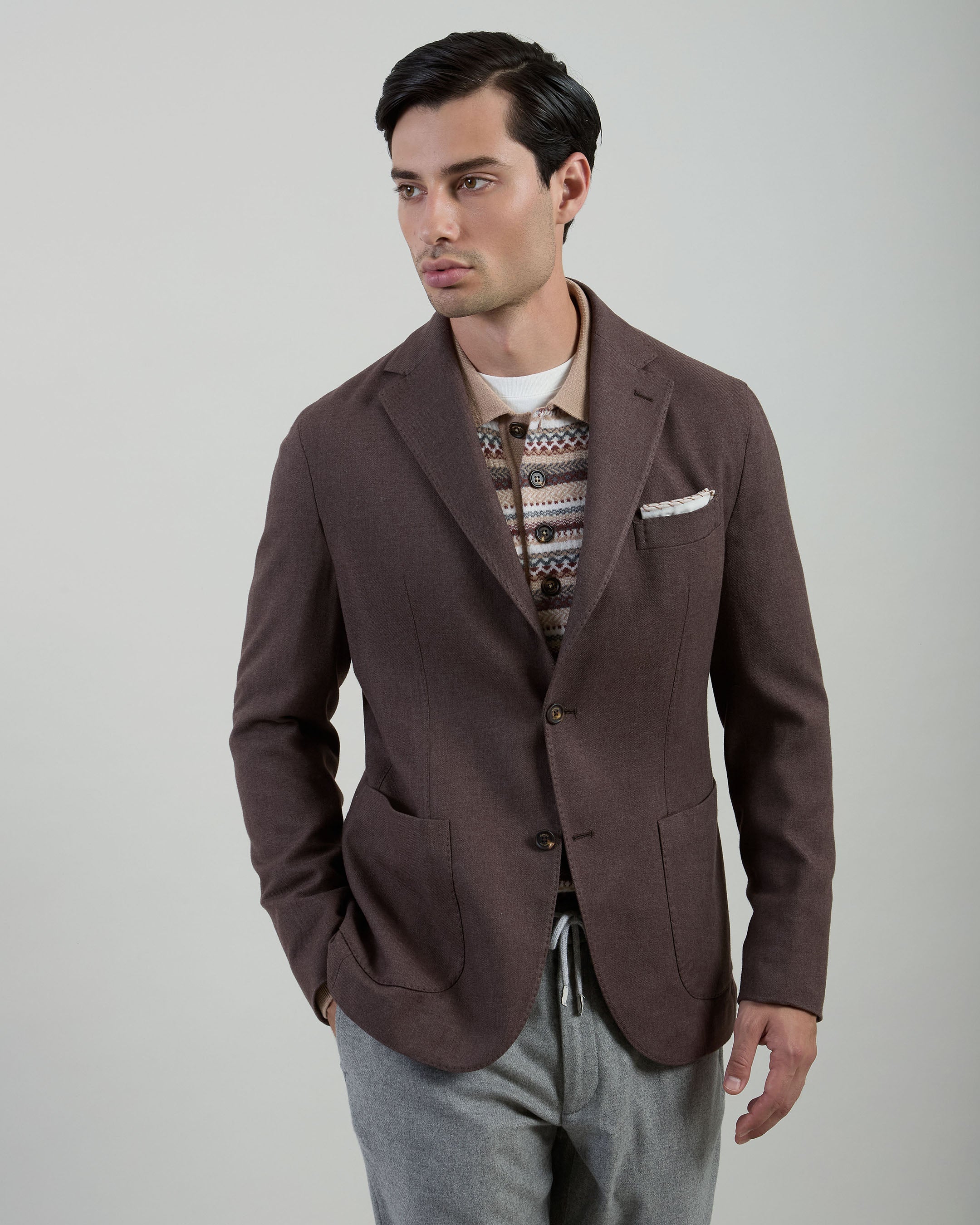 GIACCA MONOPETTO SETA CASHMERE