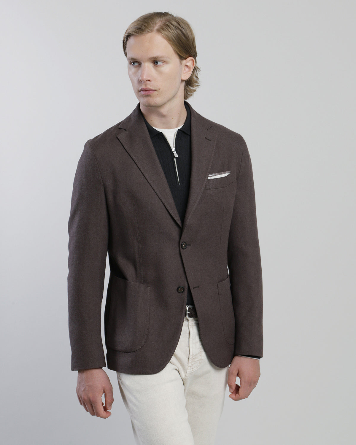 SINGLE-BREASTED SILK CASHMERE JACKET