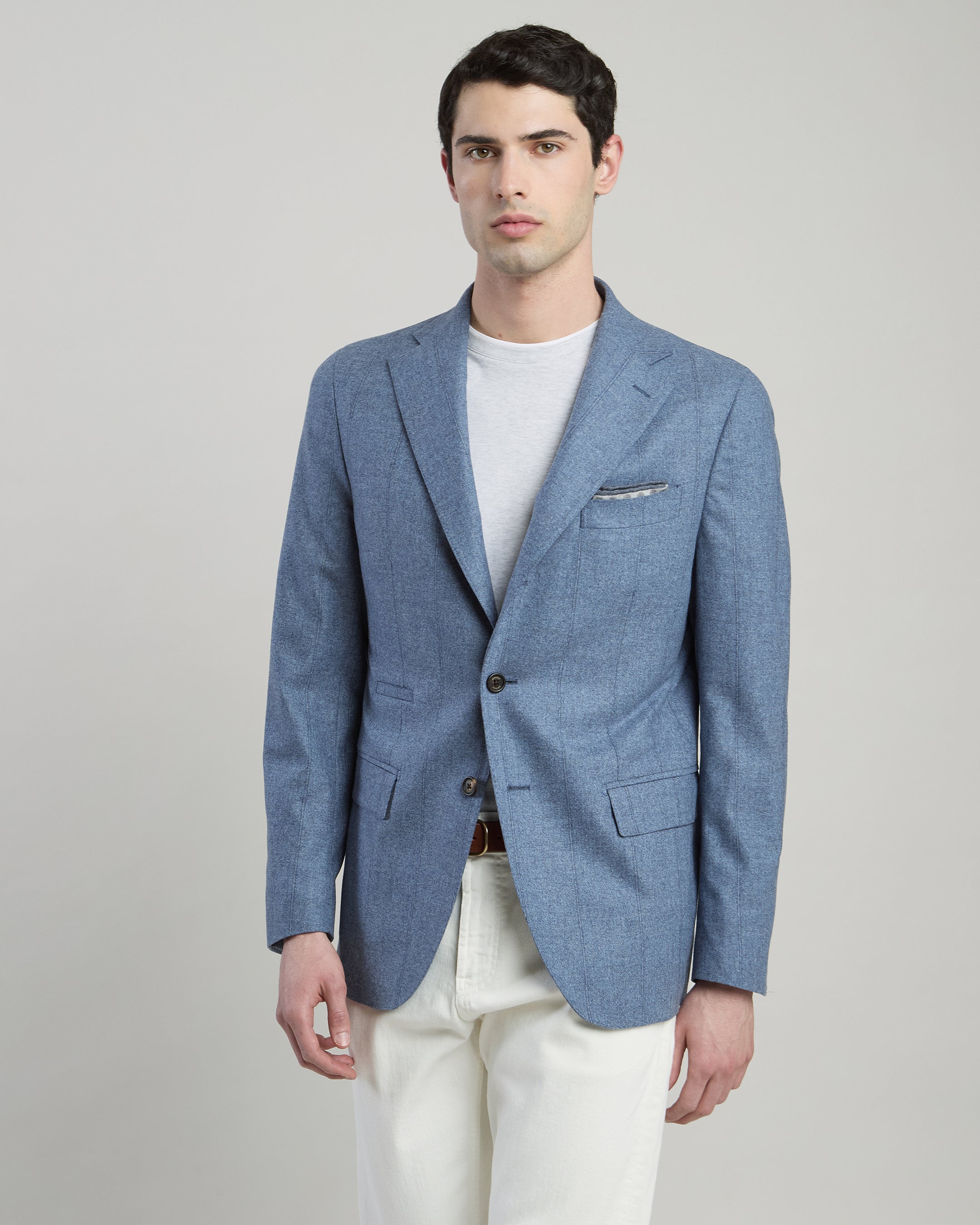 SINGLE-BREASTED WOOL SILK CASHMERE JACKET