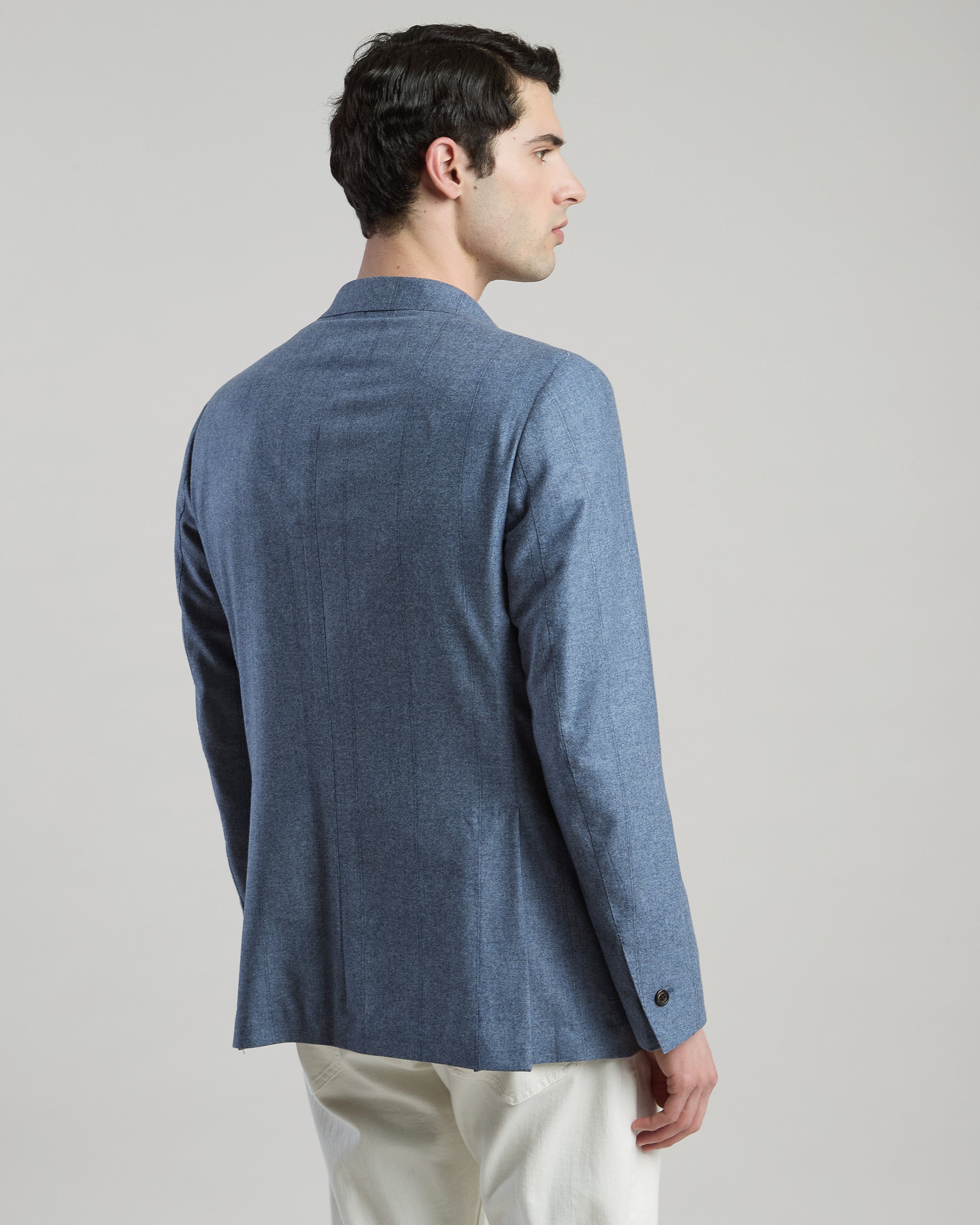 SINGLE-BREASTED WOOL SILK CASHMERE JACKET