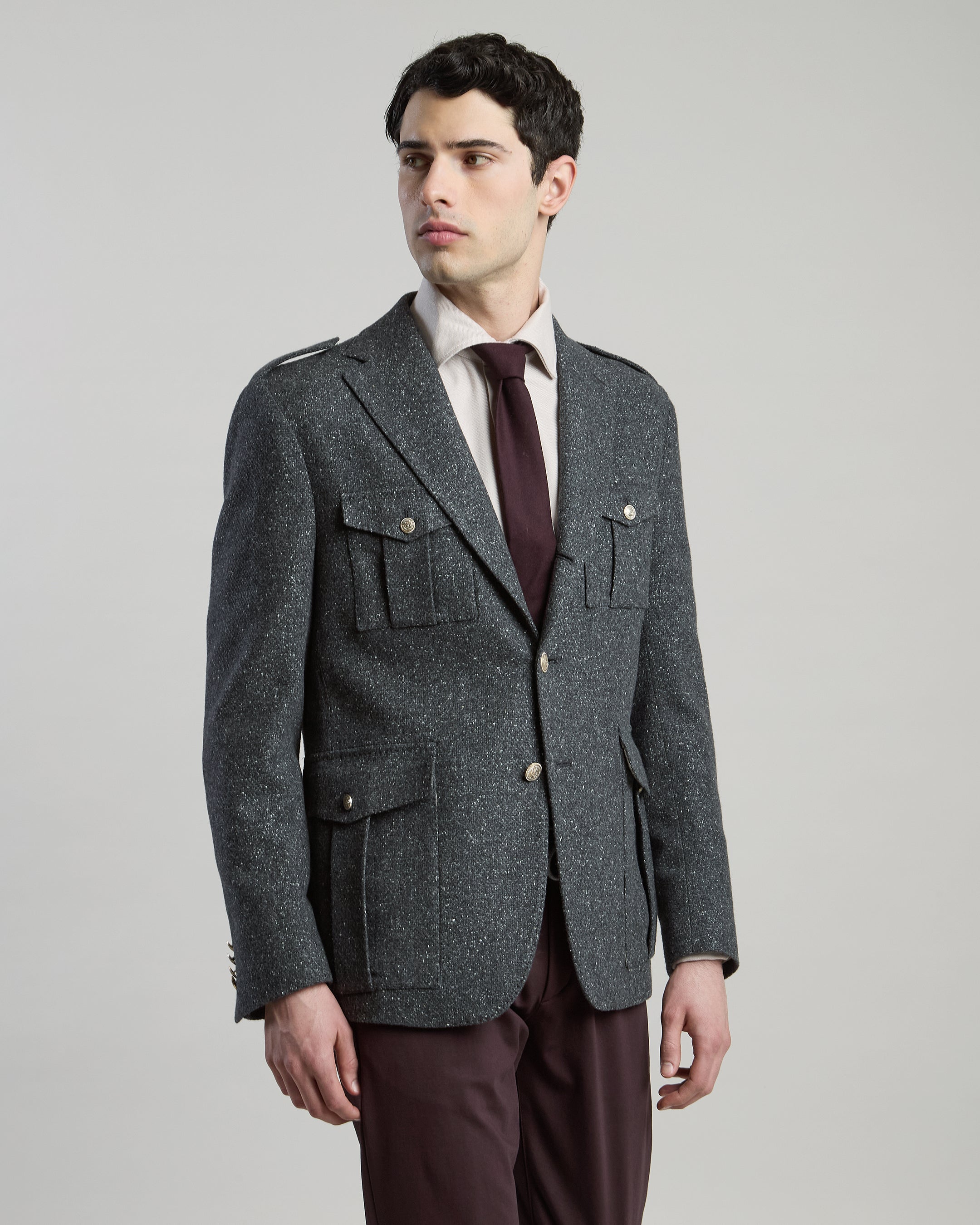 GIACCA MONOPETTO SETA CASHMERE BOTTONATO