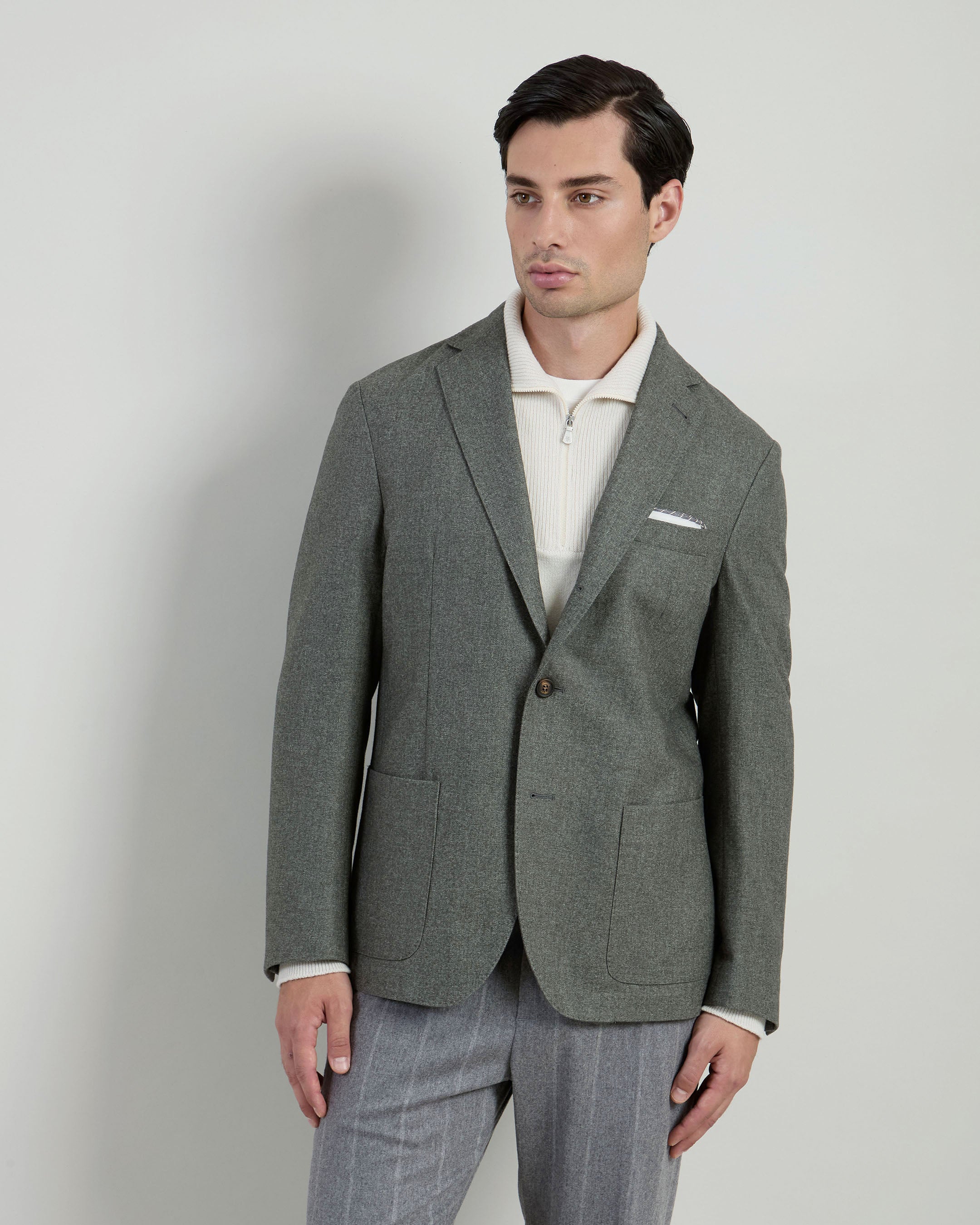 GIACCA MONOPETTO LANA COTONE CASHMERE