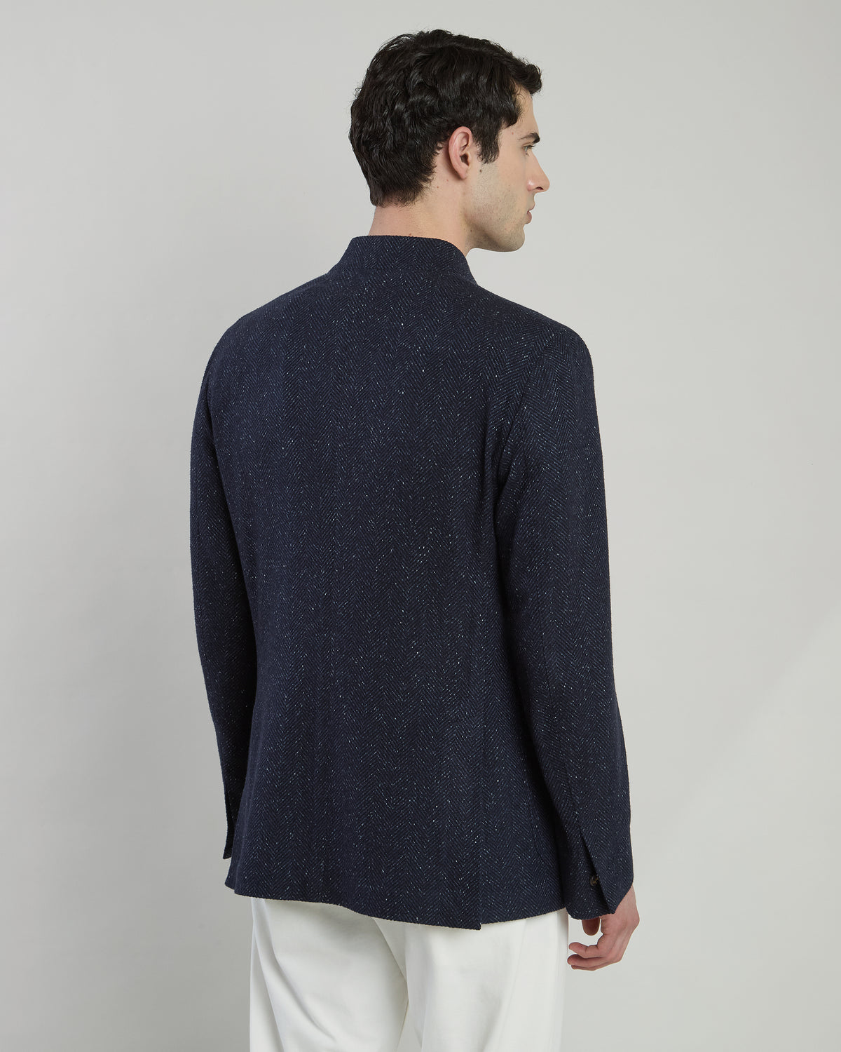 BUTTONED SILK CASHMERE SINGLE-BREASTED JACKET