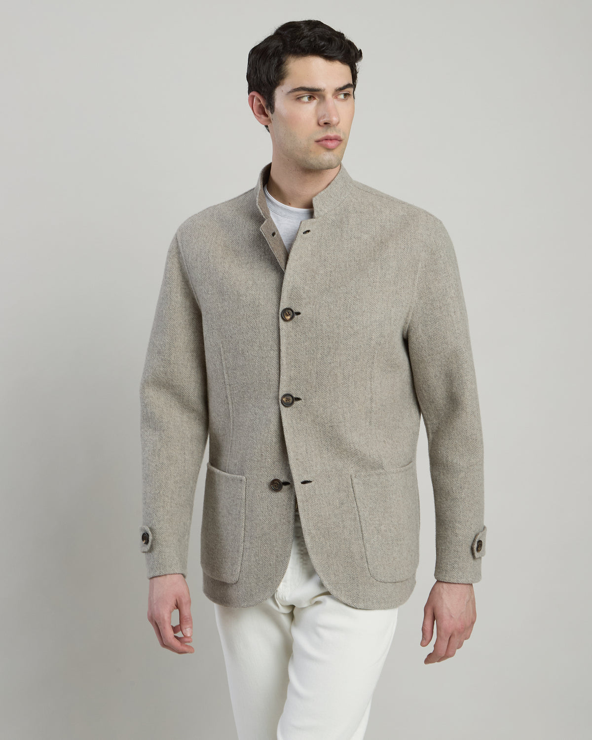 GIACCA REVERSIBILE LANA CASHMERE SPINA