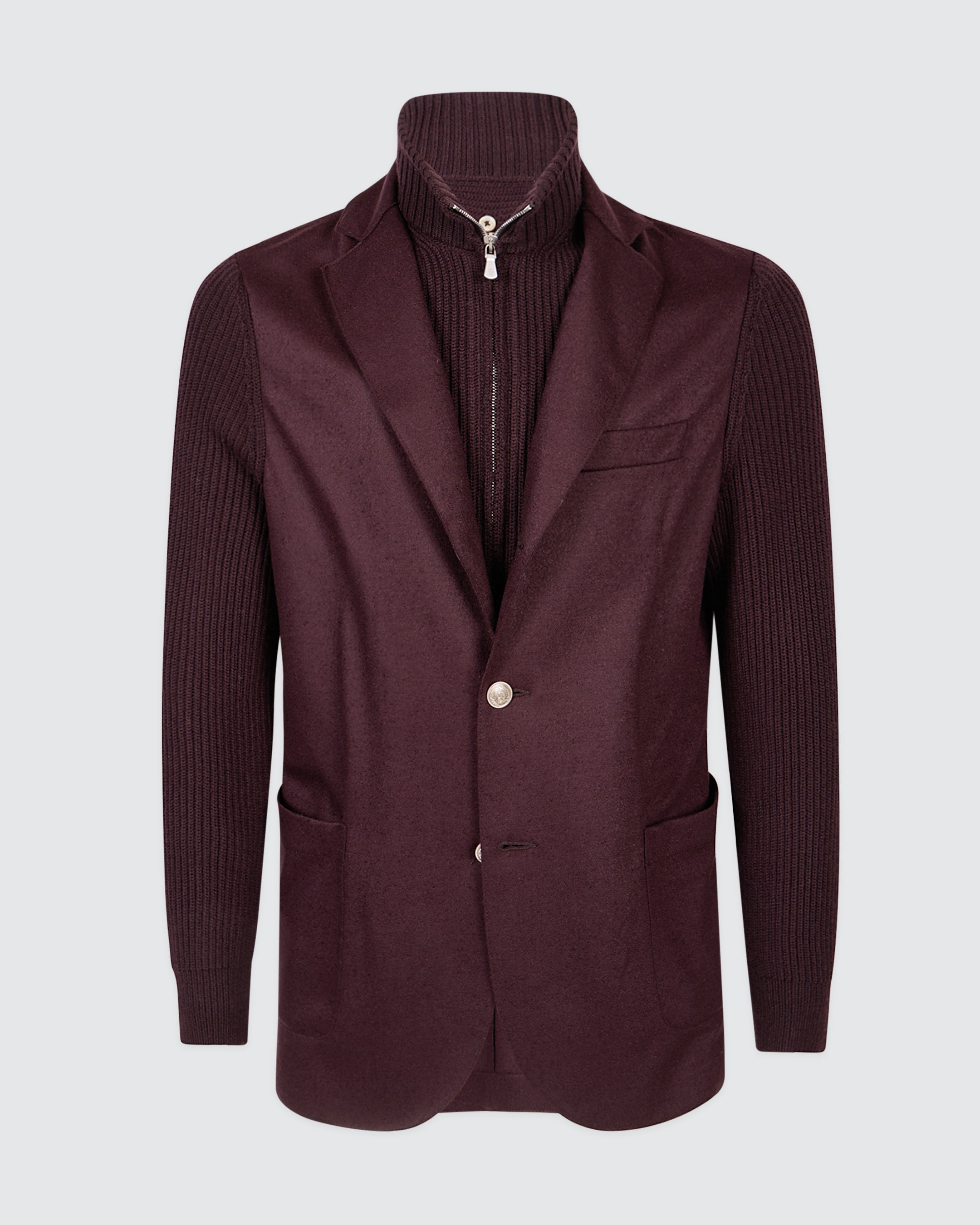 WOOL JACKET WITH BIB FRONT