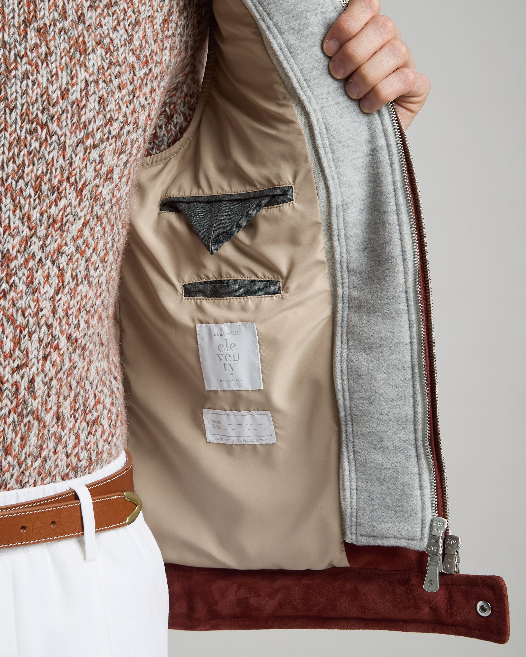 GILET BIMATERICO SUEDE E LANA COTONE