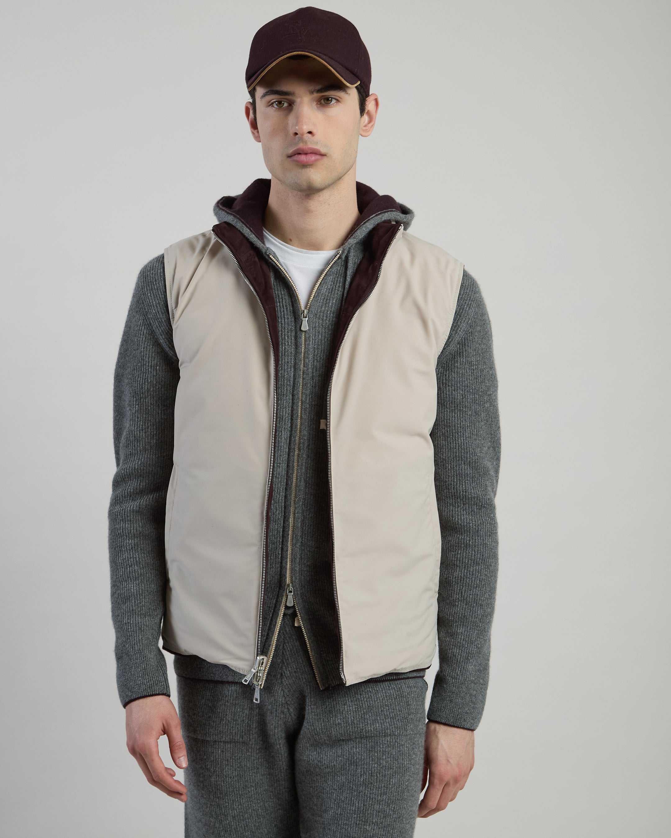 GILET REVERSIBILE SUEDE E NYLON