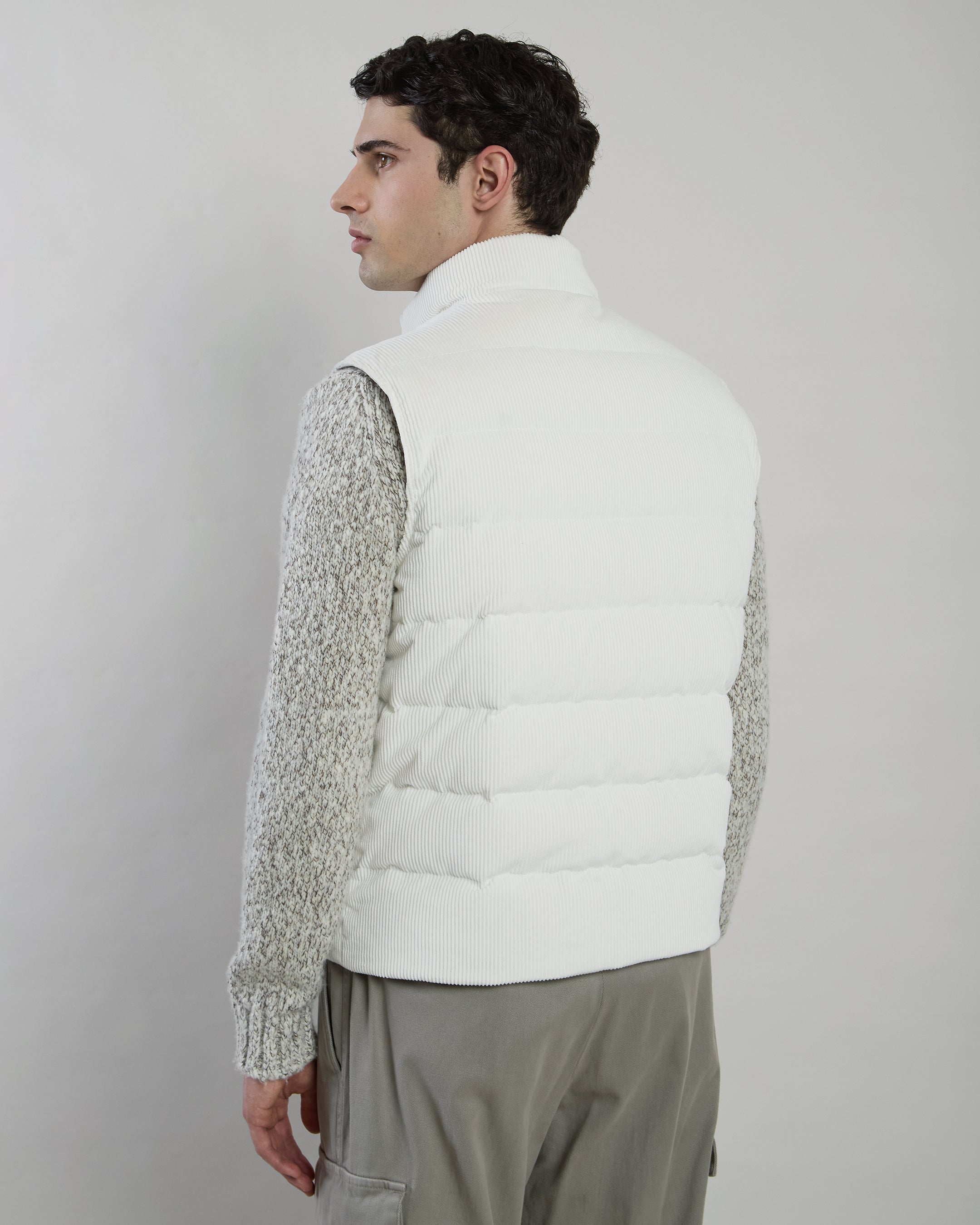 GILET COTONE CASHMERE E TESSUTO TECNICO