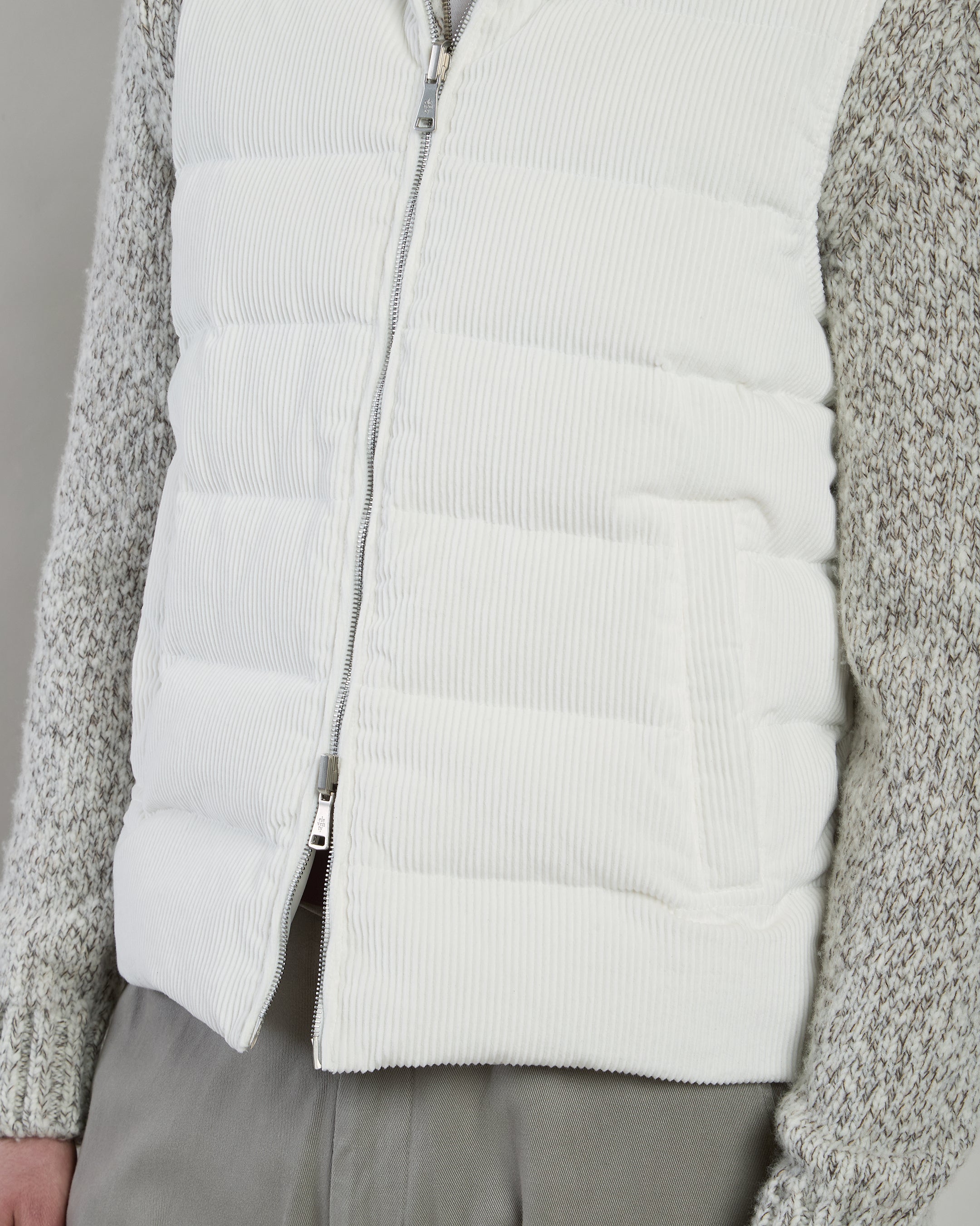 GILET COTONE CASHMERE E TESSUTO TECNICO