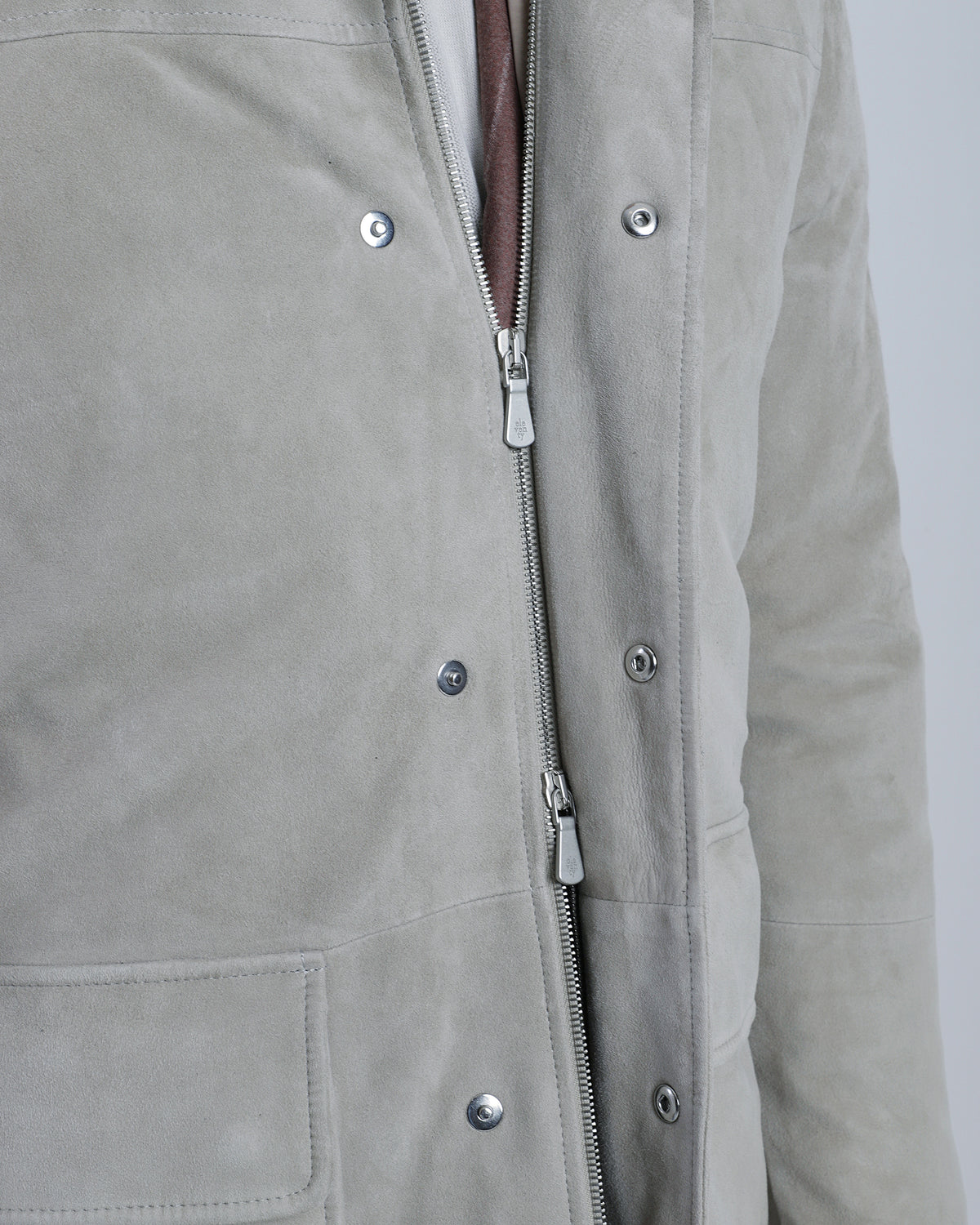 SUEDE AND CURLY SHEEPSKIN PARKA