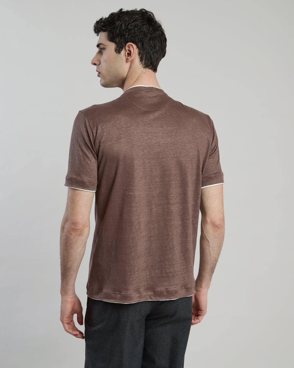 T-SHIRT GIROCOLLO LINO