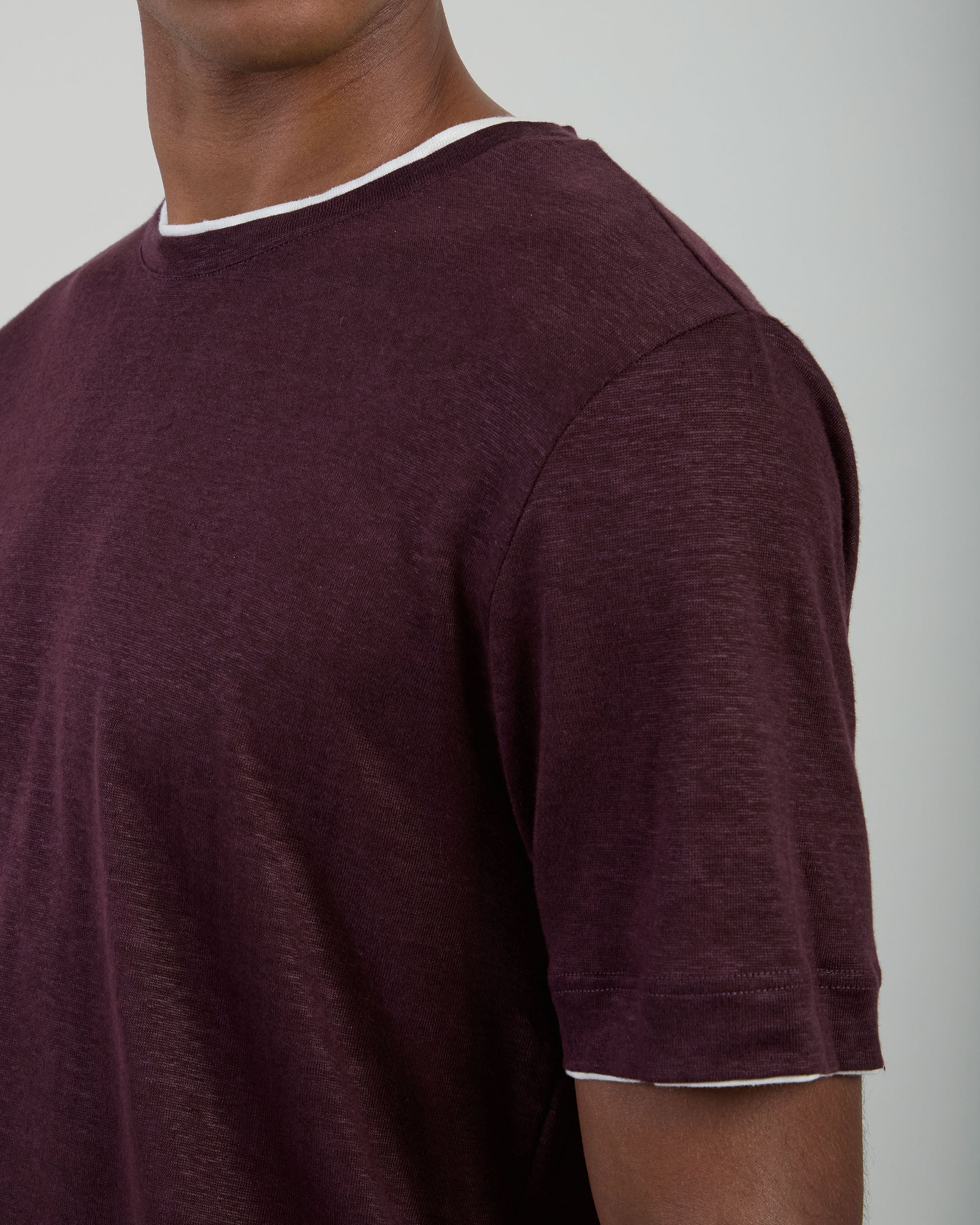 T-SHIRT GIROCOLLO LINO