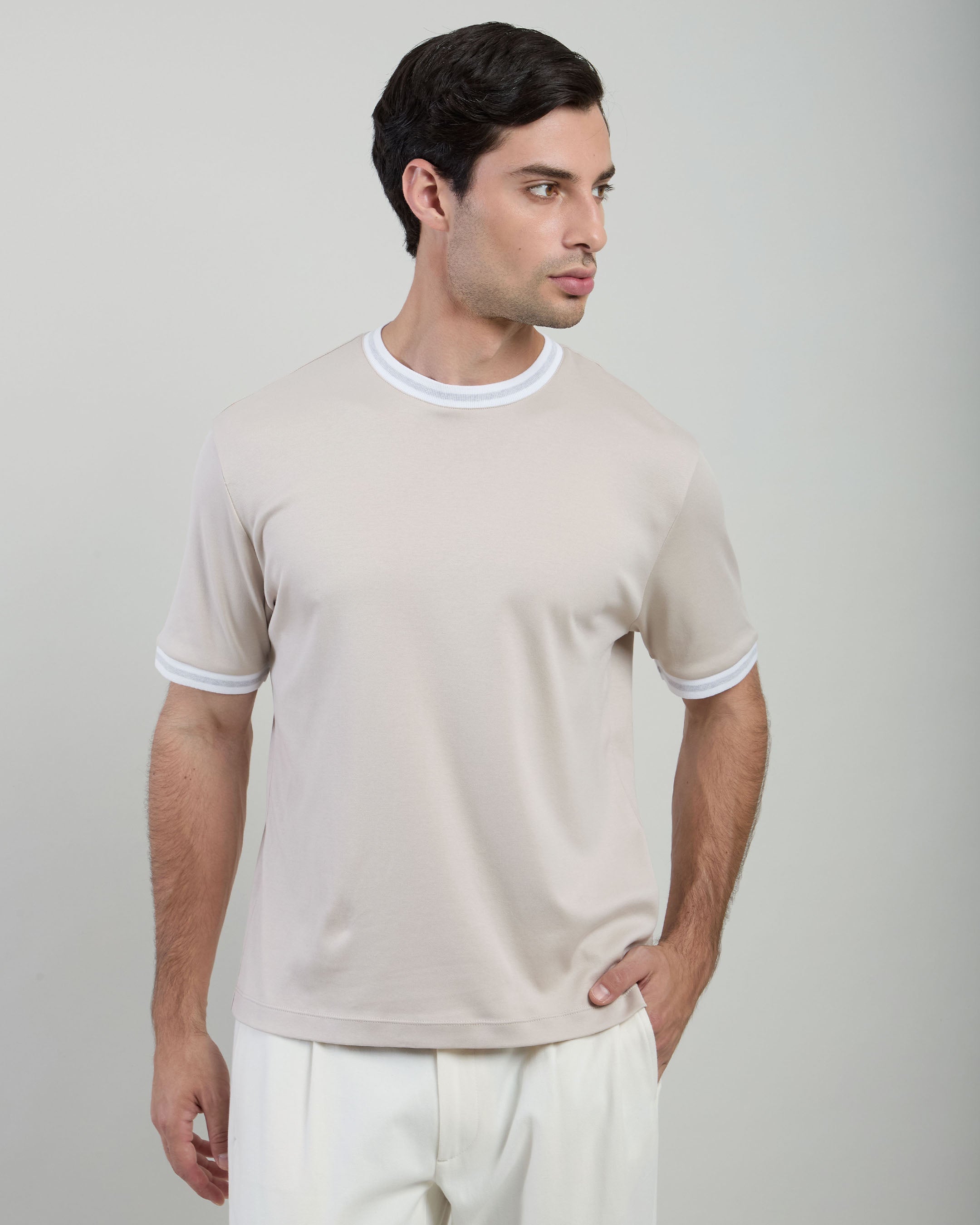 T-SHIRT GIROCOLLO COTONE GIZA INTERLOCK