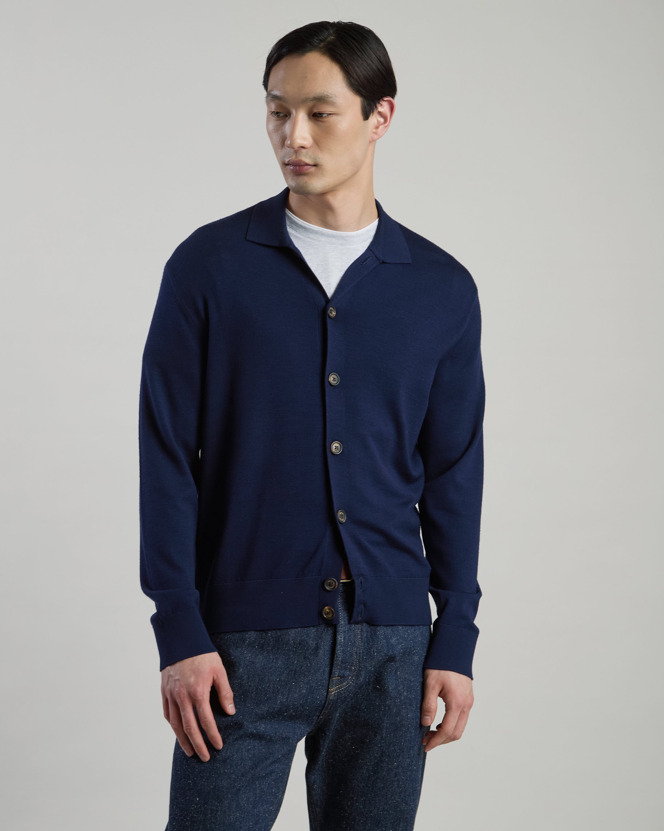 CAMICIA IN MAGLIA LANA 14 MICRON