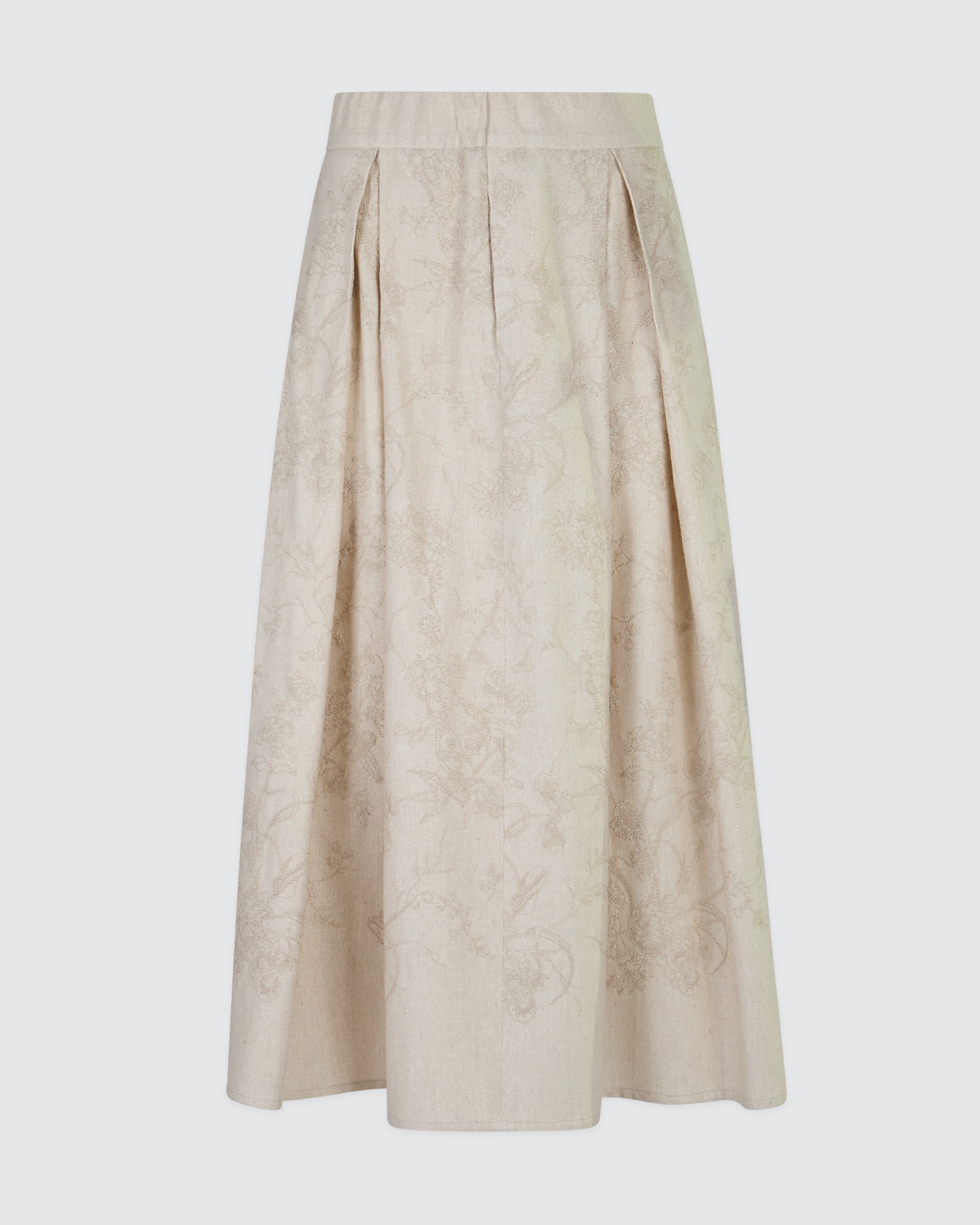 GONNA PLISETTATA LANA CASHMERE CON RICAMO