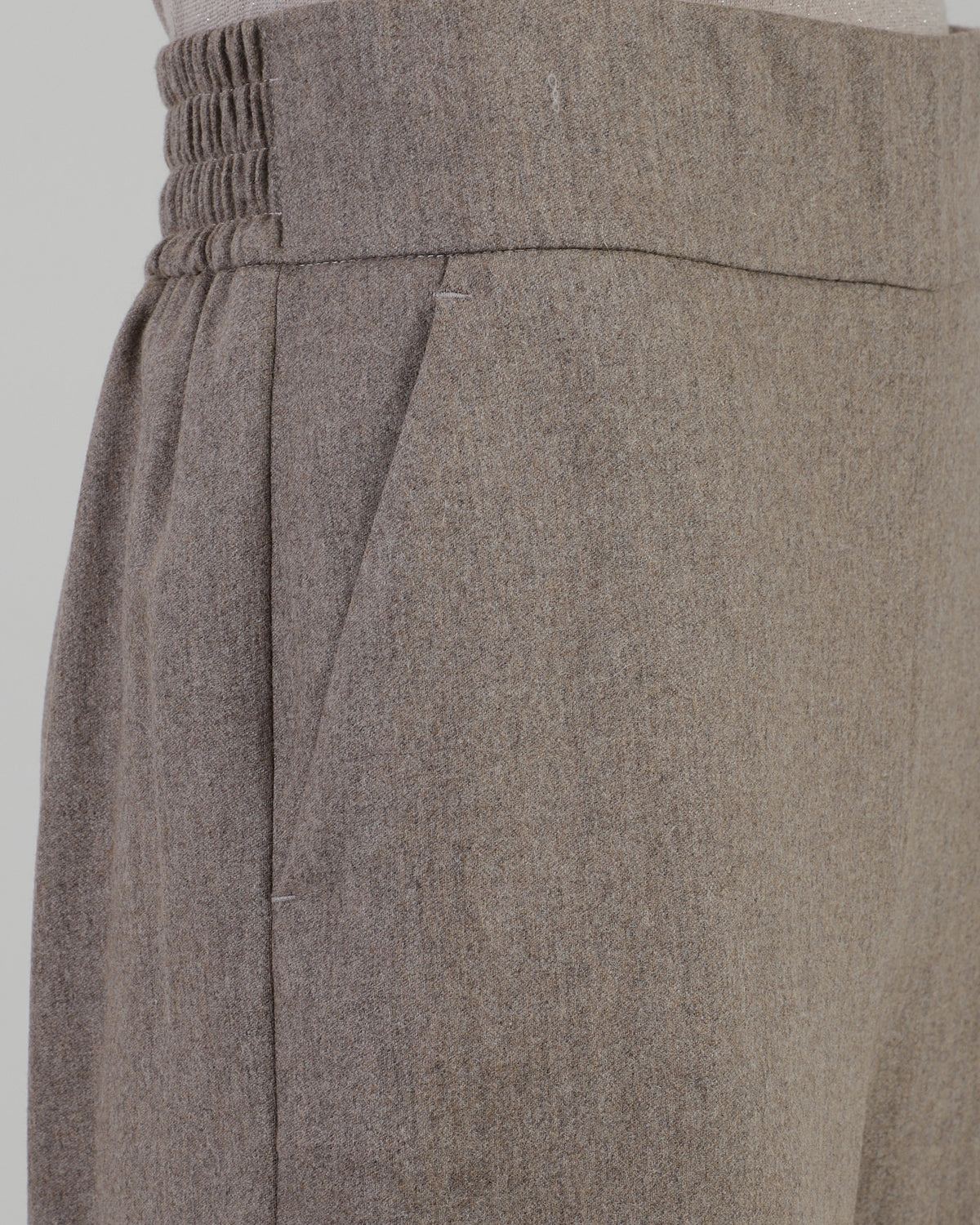 PLAIN STRETCH WOOL CASHMERE TROUSERS