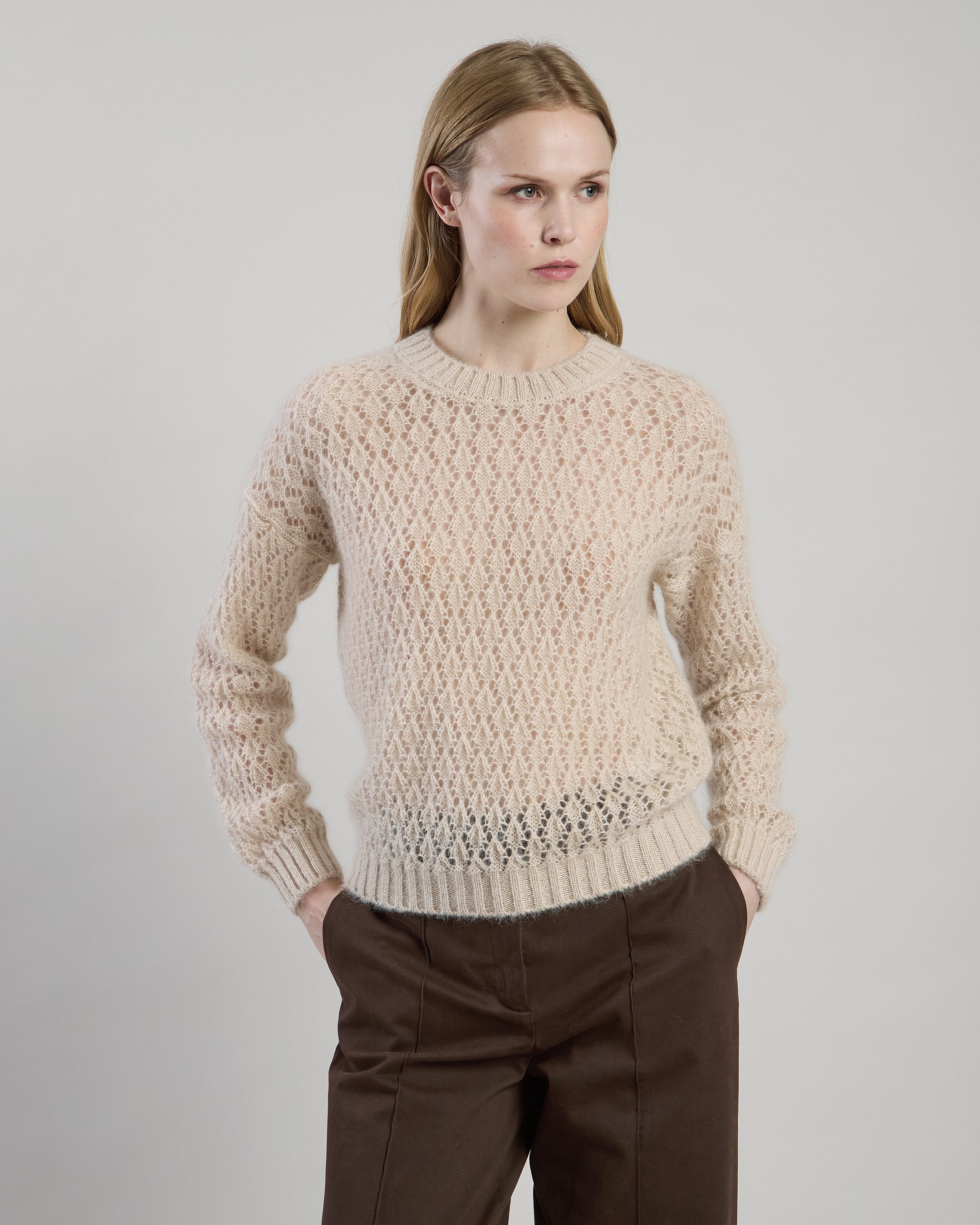 MAGLIA GIROCOLLO KID MOHAIR SETA
