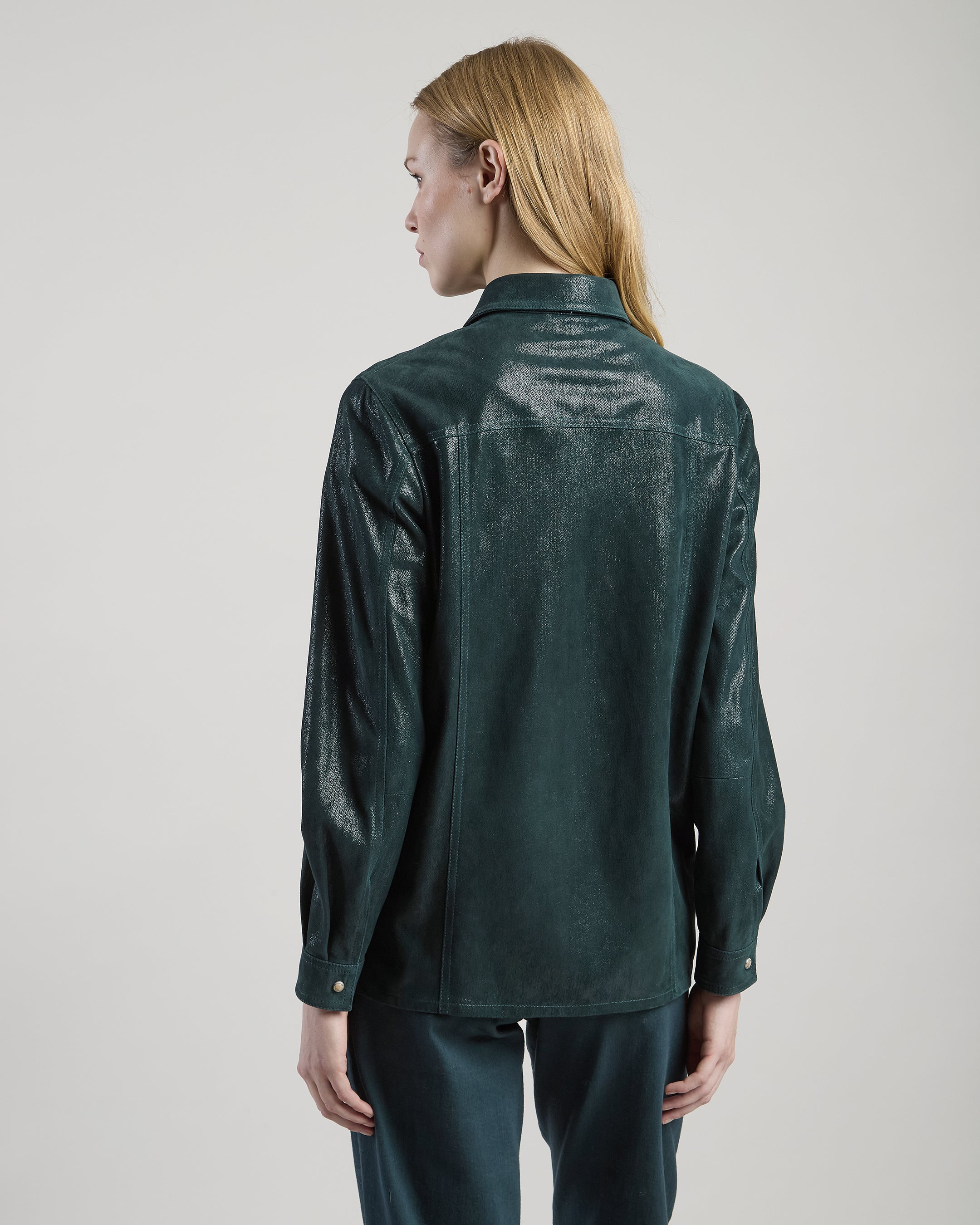 CAMICIA TEXAS IN PELLE SUEDE STAMPATO