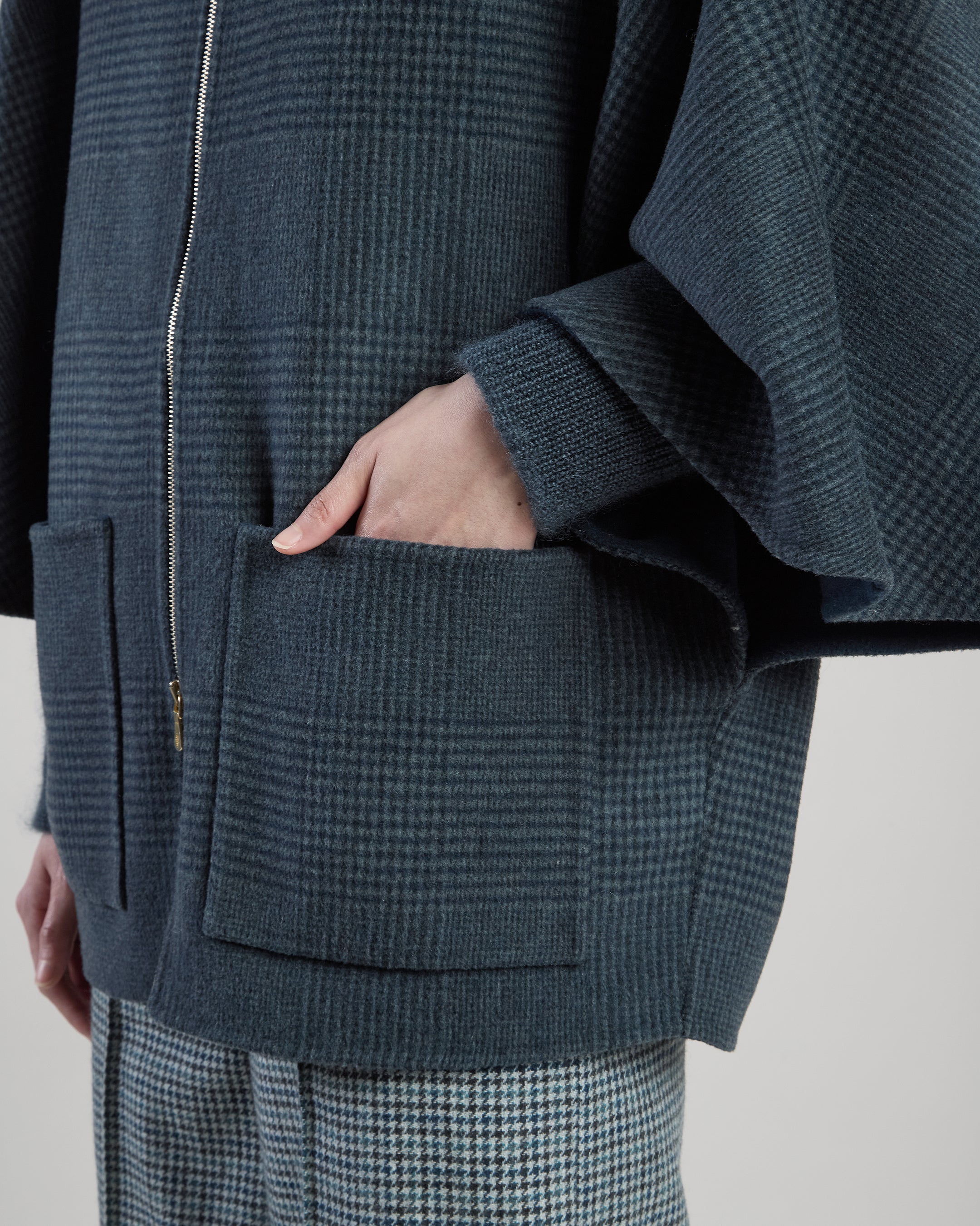CAPPOTTO MONOPETTO REVERSIBILE LANA CASHMERE GALLES