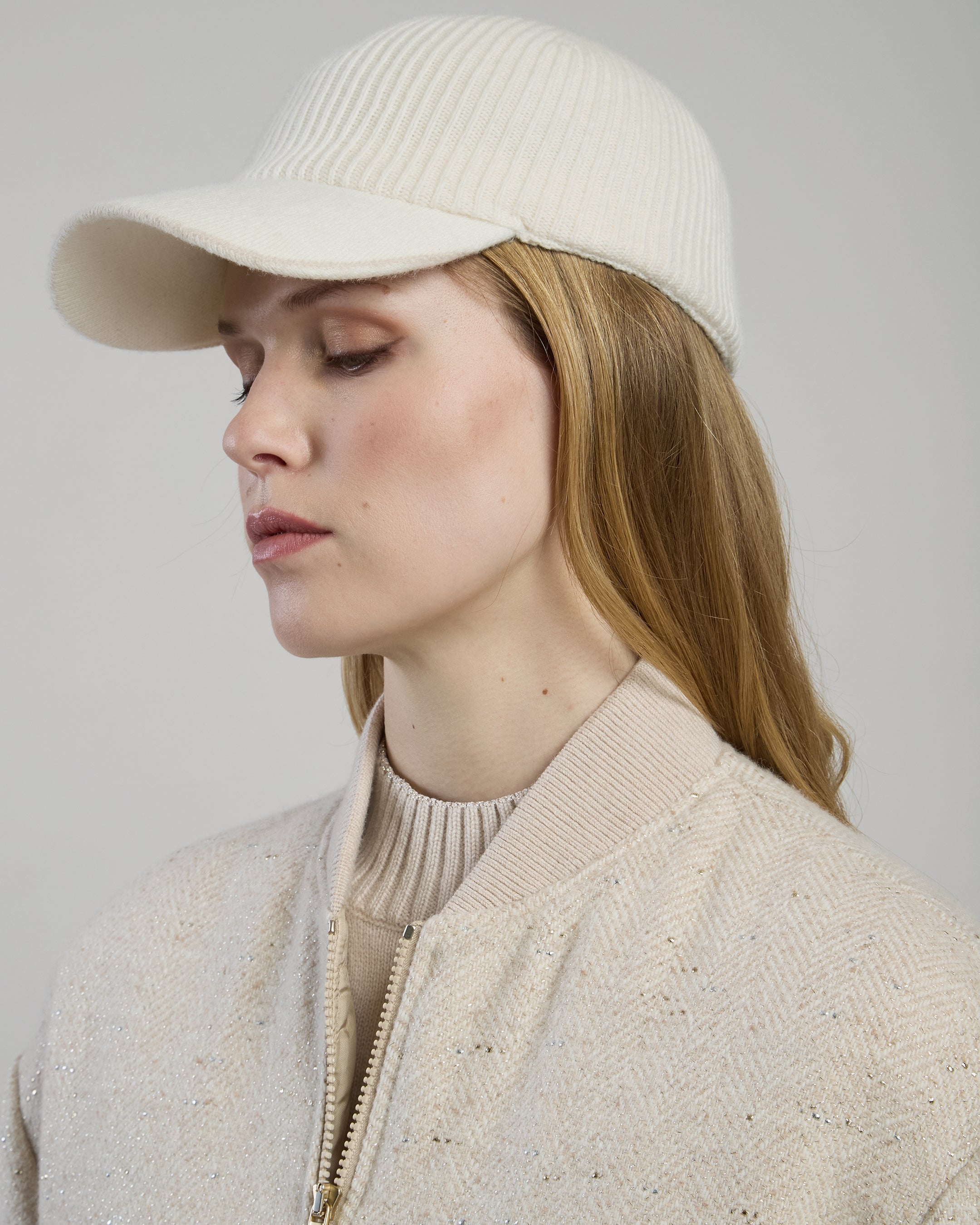 BOMBER BIMATERICO LANA CASHMERE LUREX BIMATERICO CON TESSUTO TECNICO