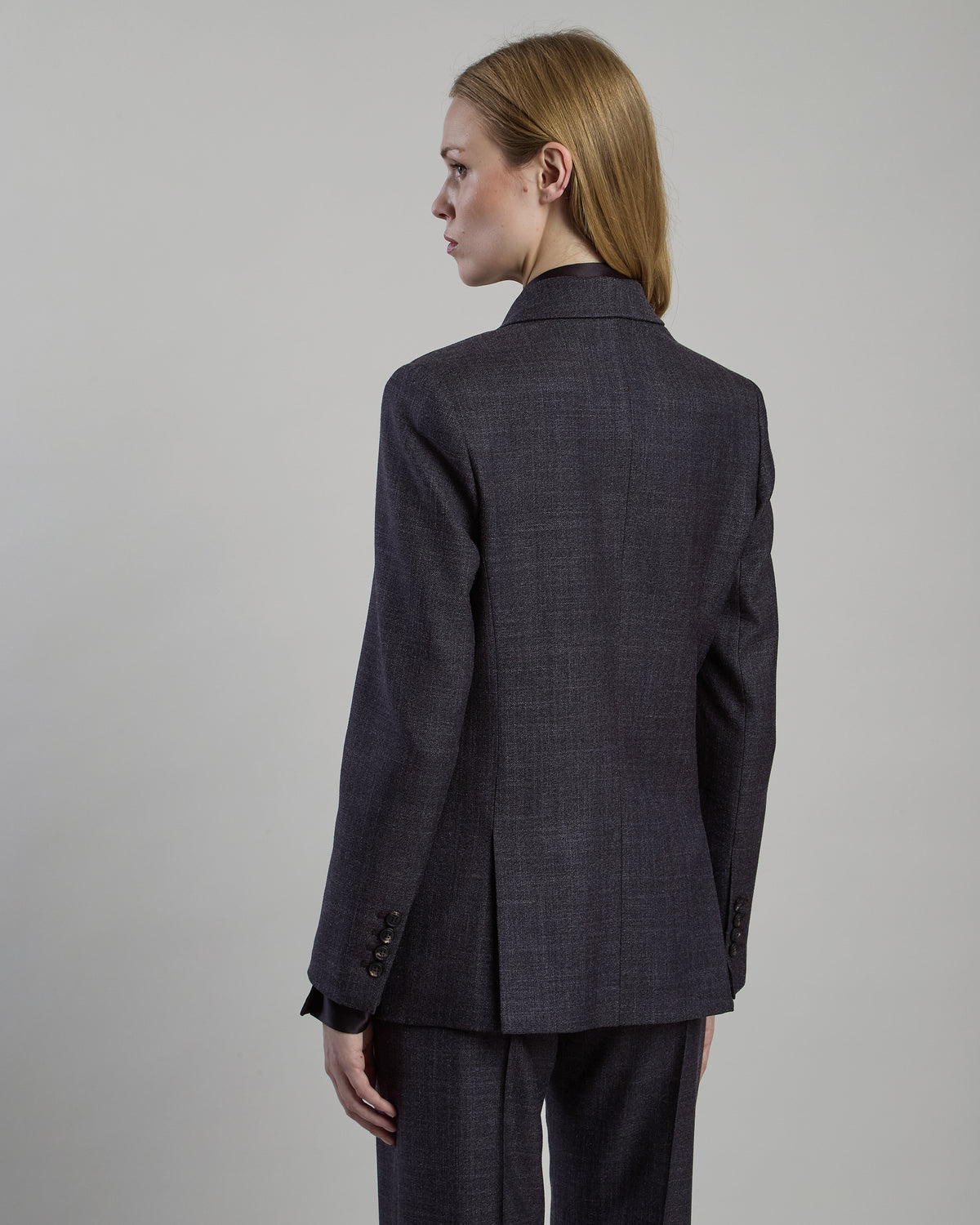 DOUBLE-BREASTED WOOL SILK JACKET