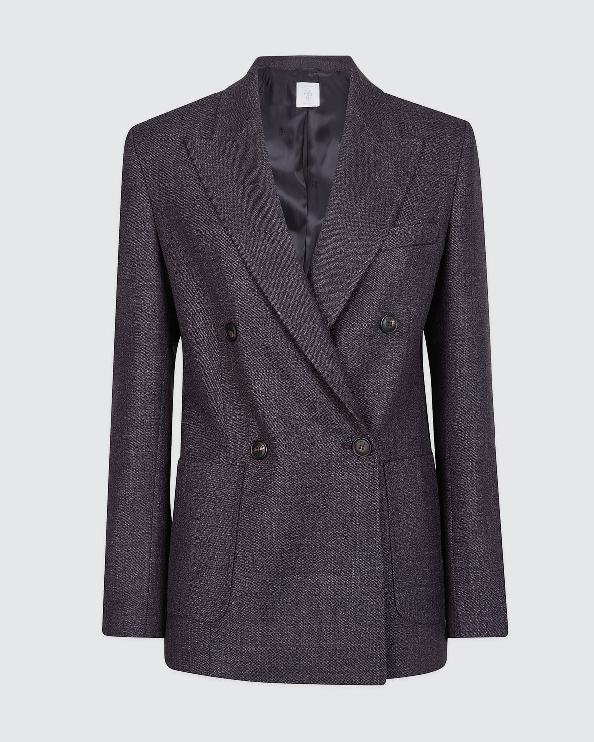 DOUBLE-BREASTED WOOL SILK JACKET