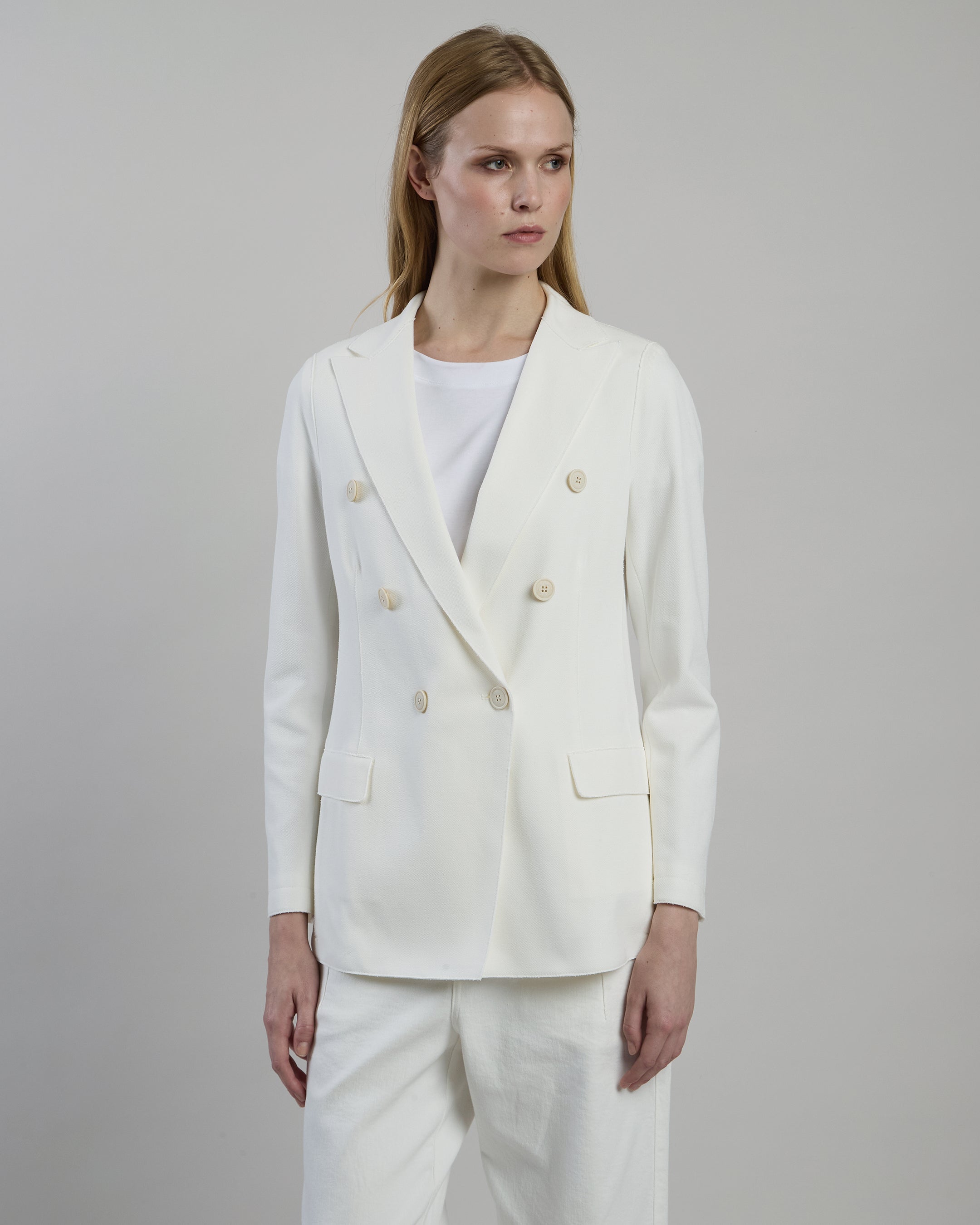 DOUBLE-BREASTED STRETCH COTTON JACKET
