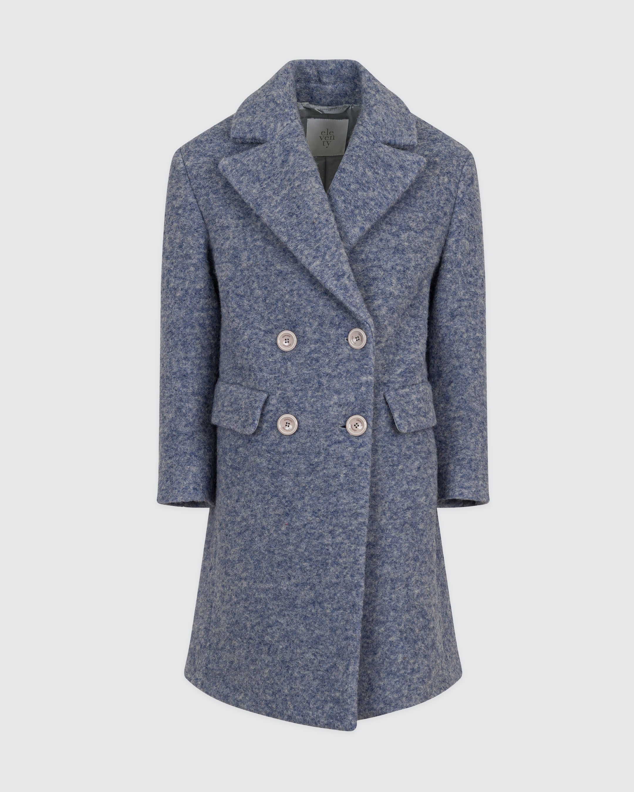 BELTED WOOL POLYESTER COAT