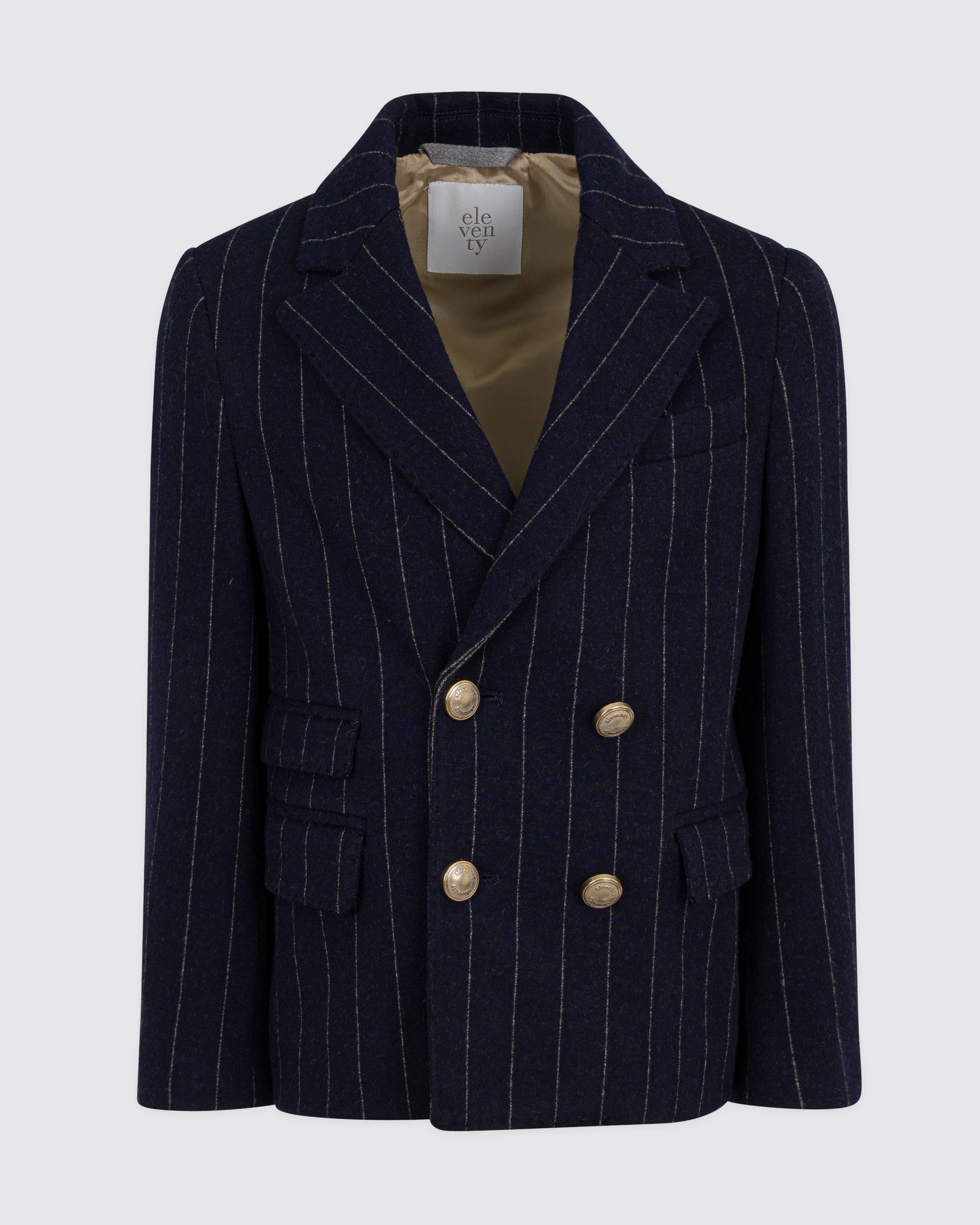 DOUBLE-BREASTED POLYESTER VISCOSE JACKET