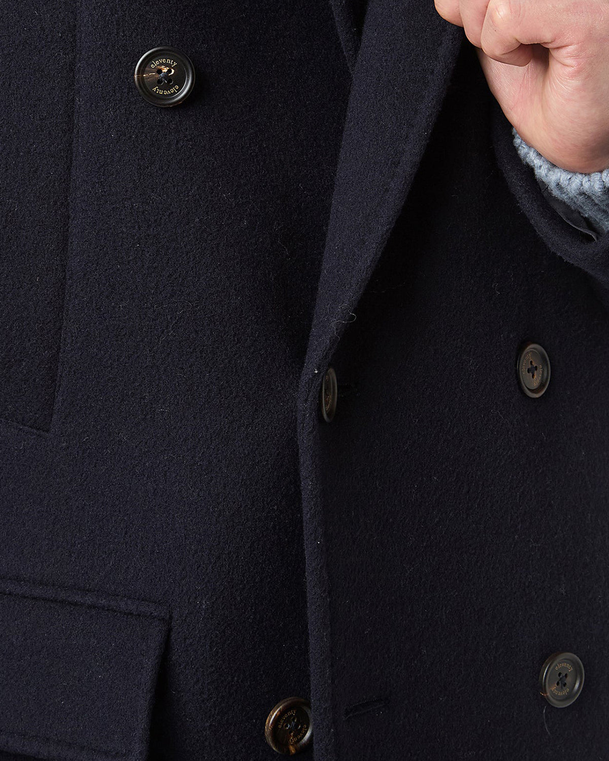 Cashmere wool double -breasted coat