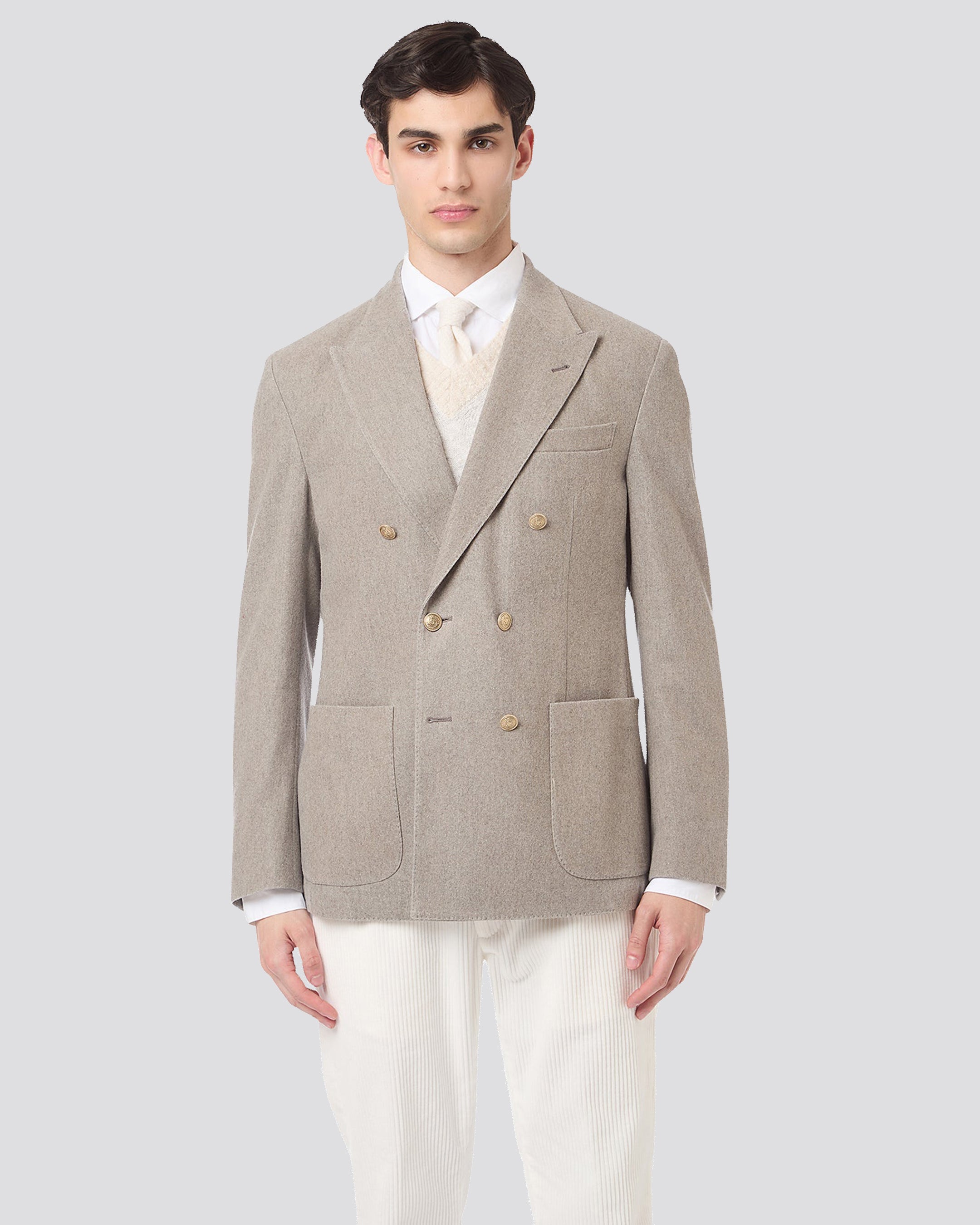 Cashmere wool double -breasted jacket