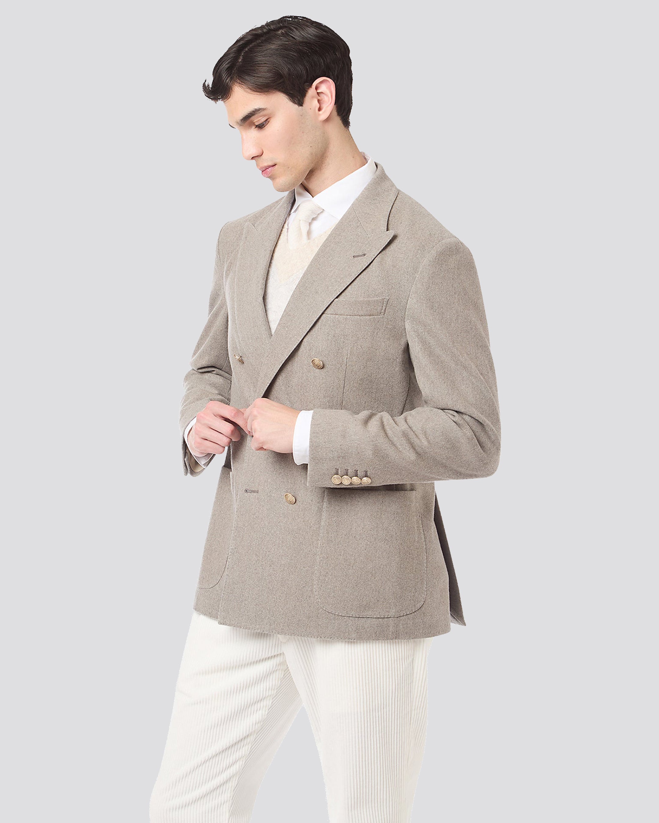 Cashmere wool double -breasted jacket
