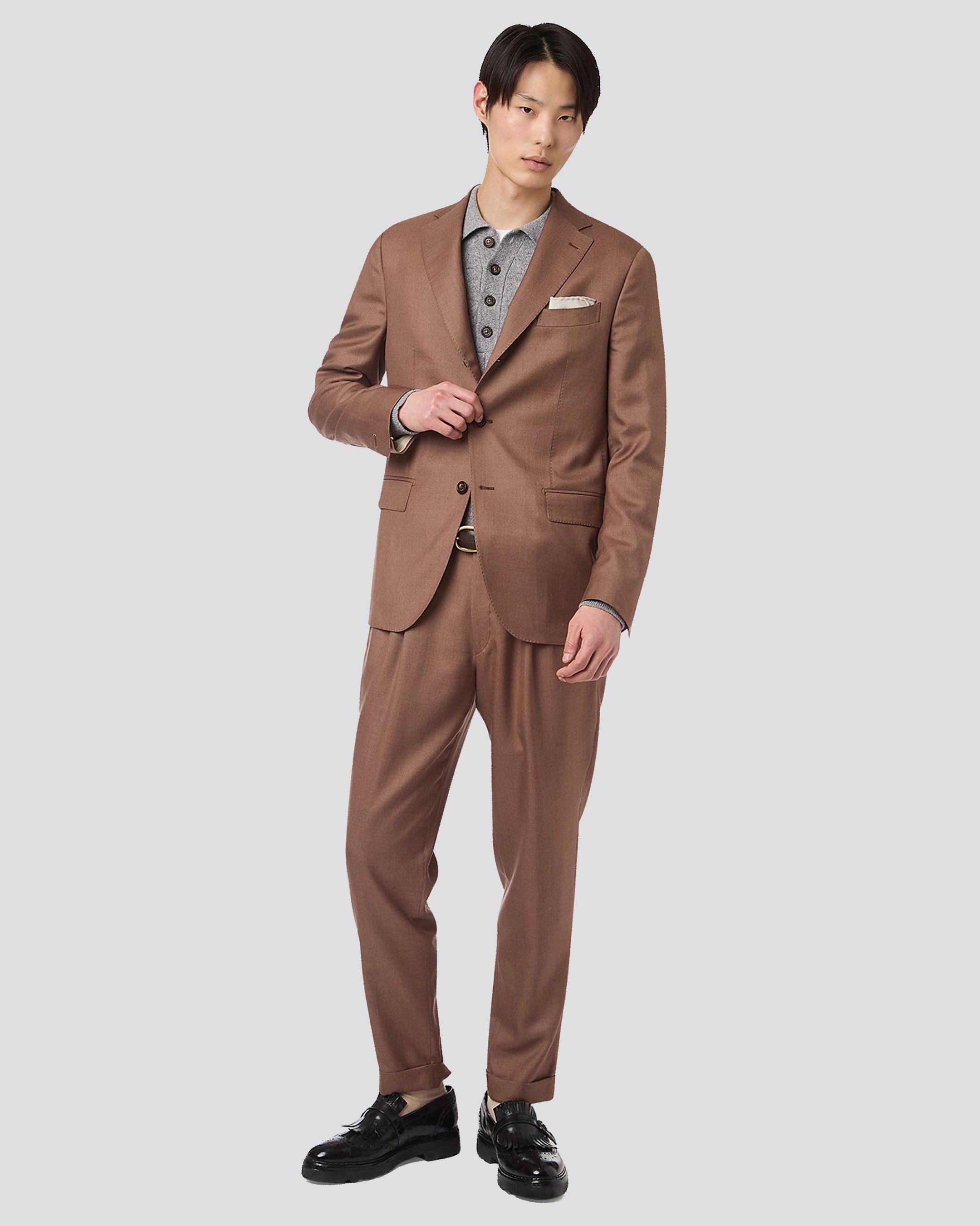 SINGLE BREASTED SUIT WITH PENCED PANTS - 3