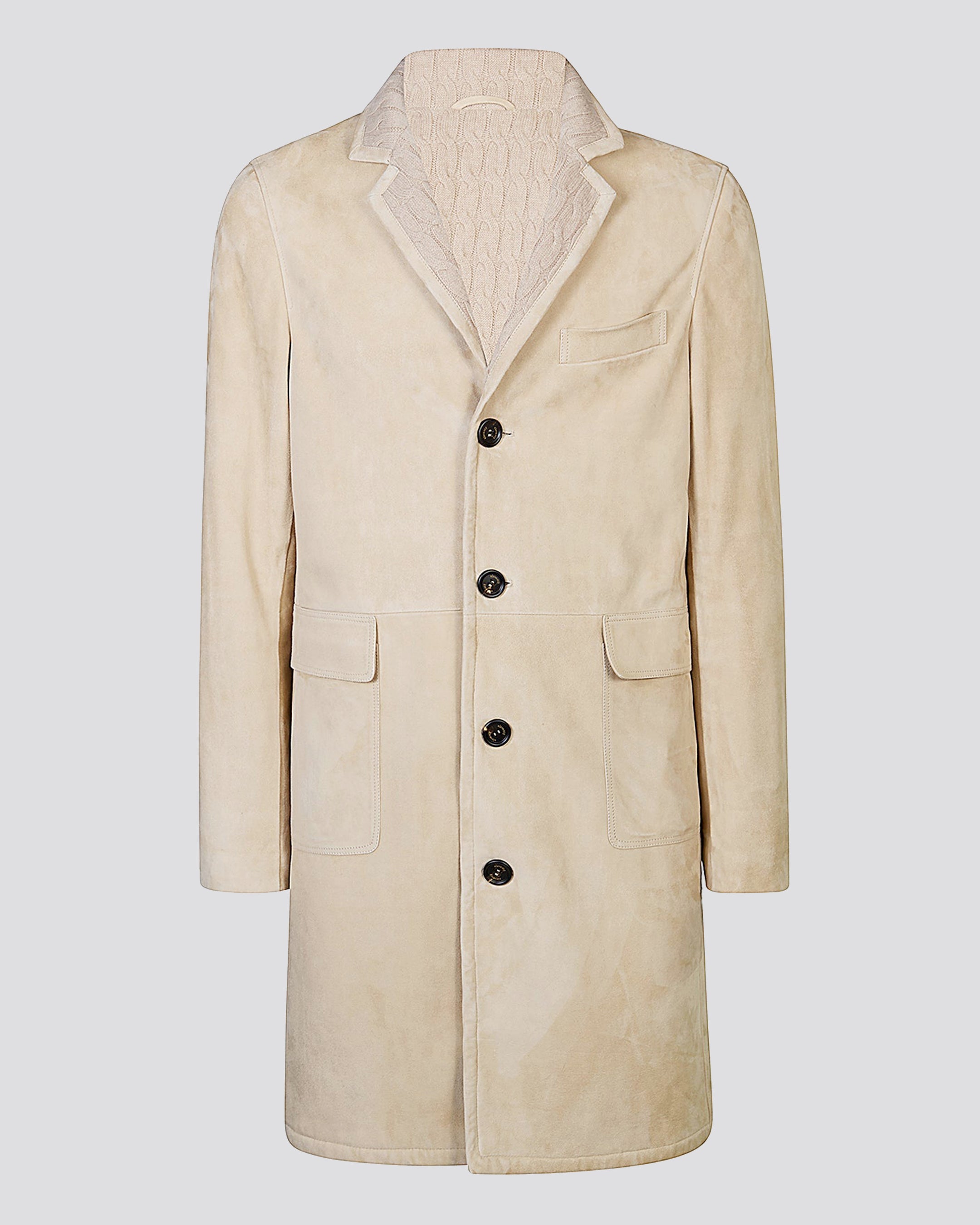 Suede single -breasted coat
