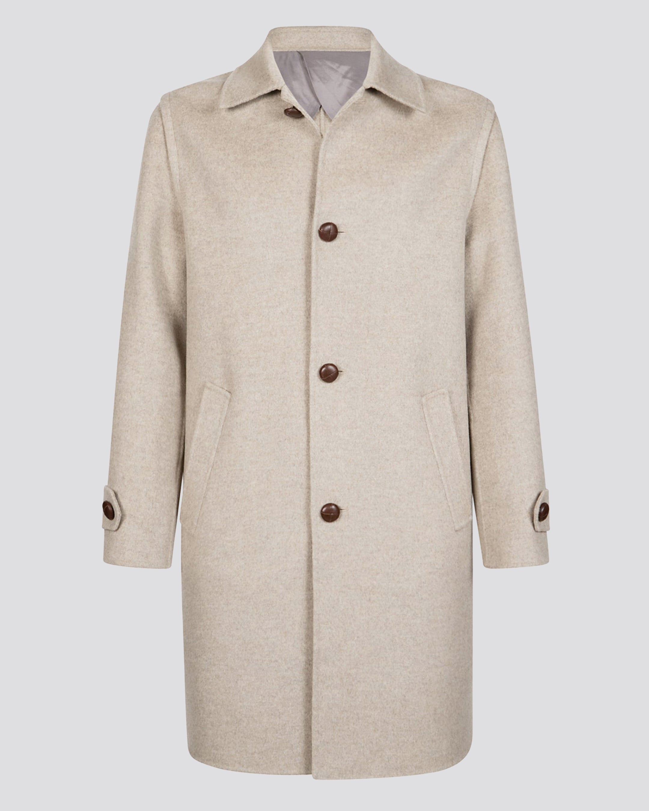 Cashmere single -breasted coat - 5