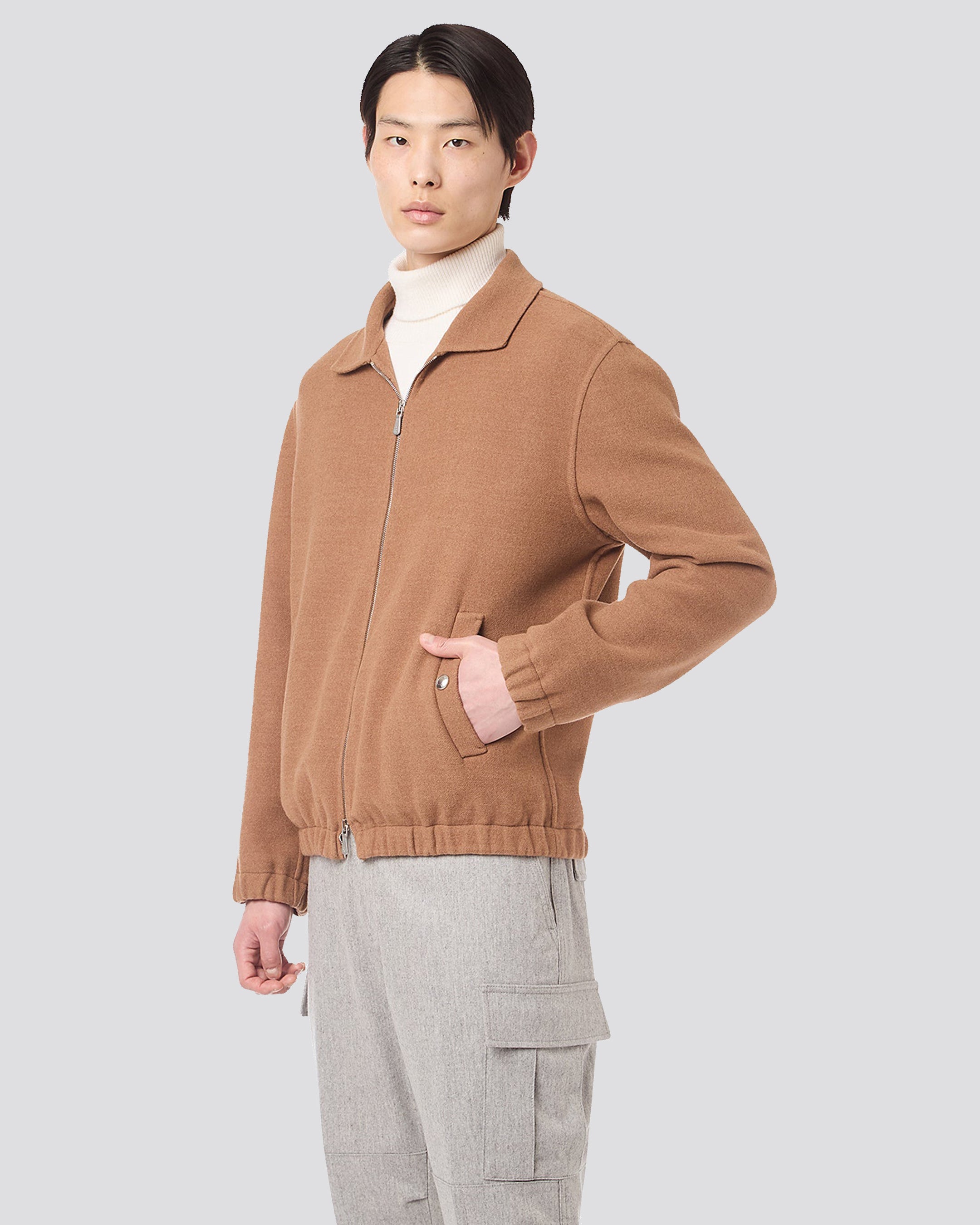 Full zip bomber wool
