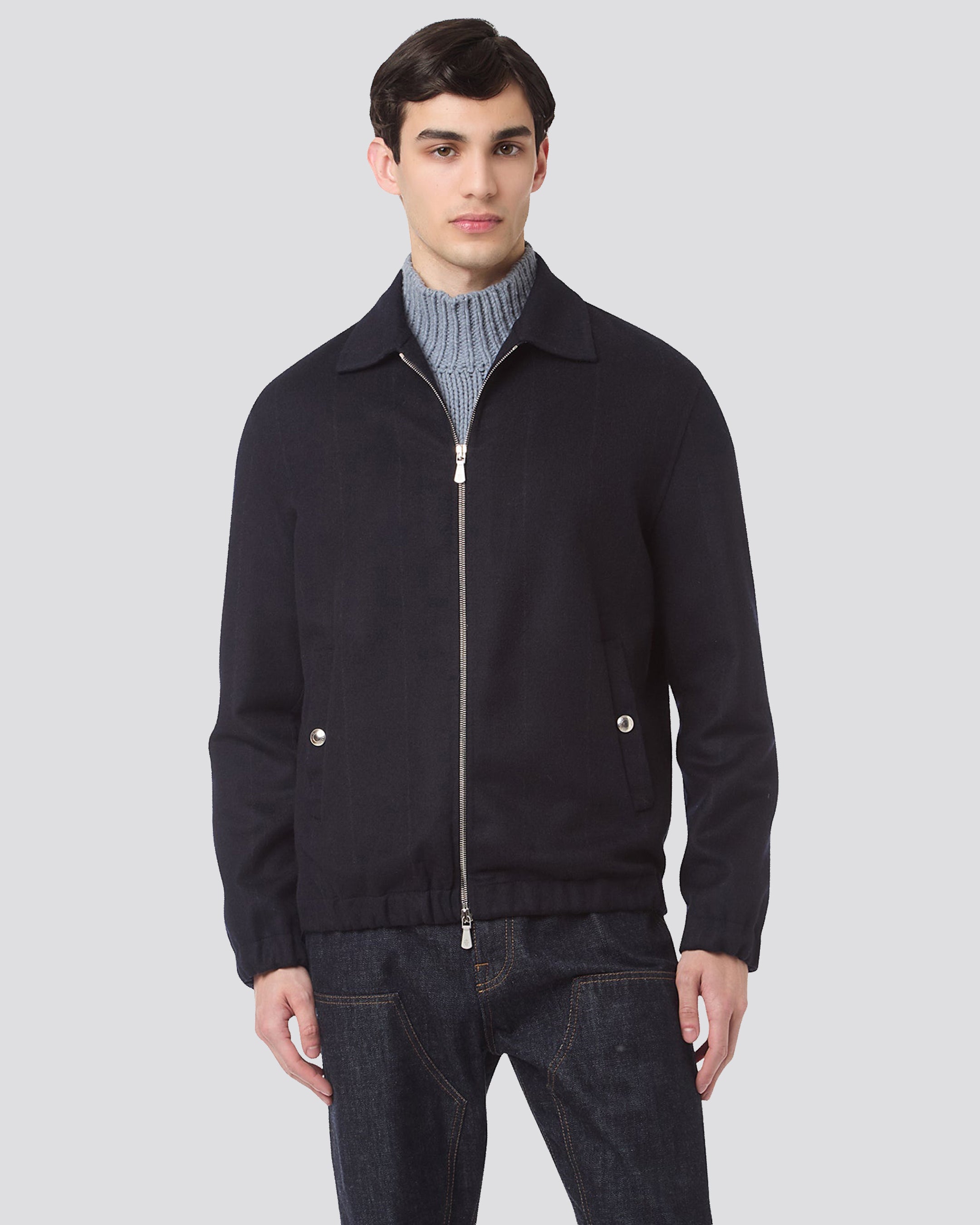Full zip bomber wool