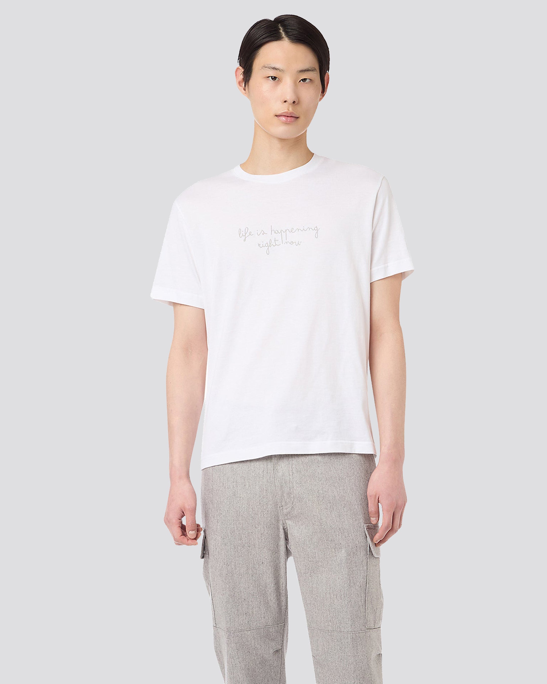 CREW NECK T-SHIRT WITH GROOVE