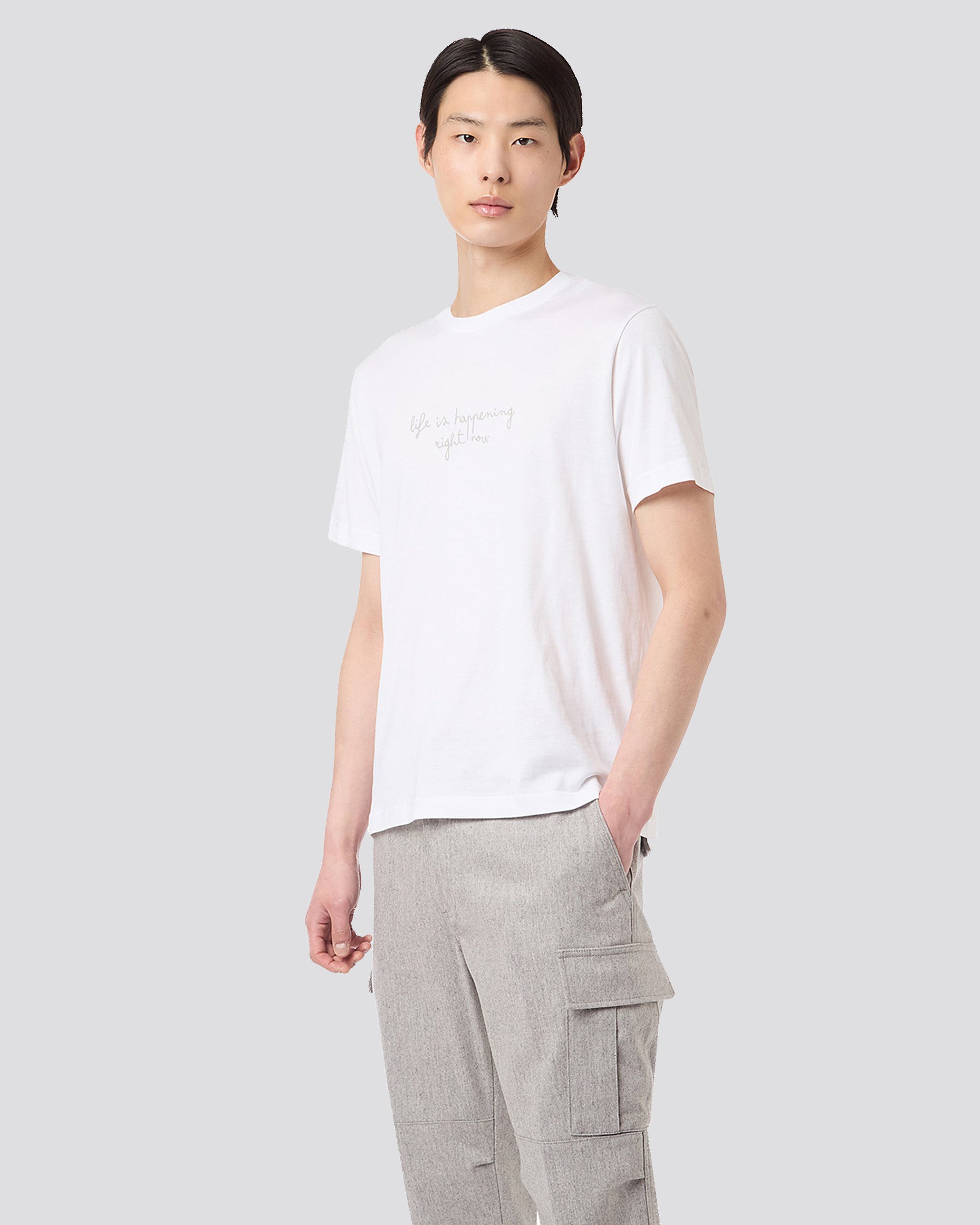 CREW NECK T-SHIRT WITH GROOVE - 2