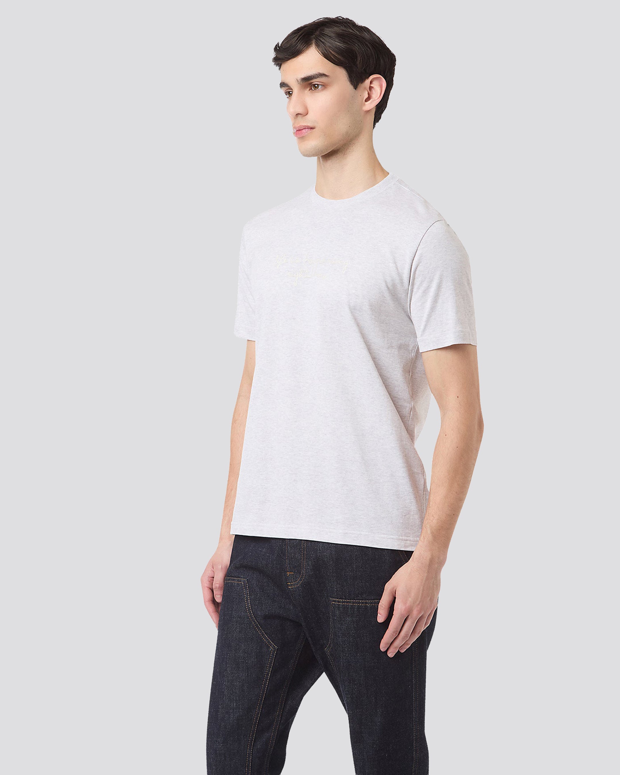 CREW NECK T-SHIRT WITH GROOVE - 6